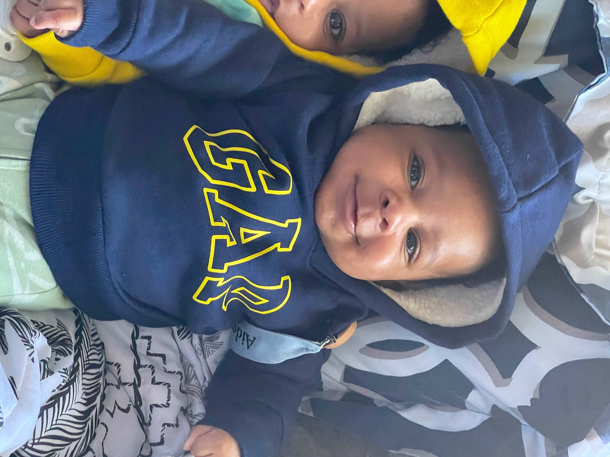 Aiden joined the competition — help win amazing prizes! baby, baby_toddler_clothing, child, cool, fun, happy, person, photograph, plant, sleeve, smile, t_shirt, toddler, white, yellow