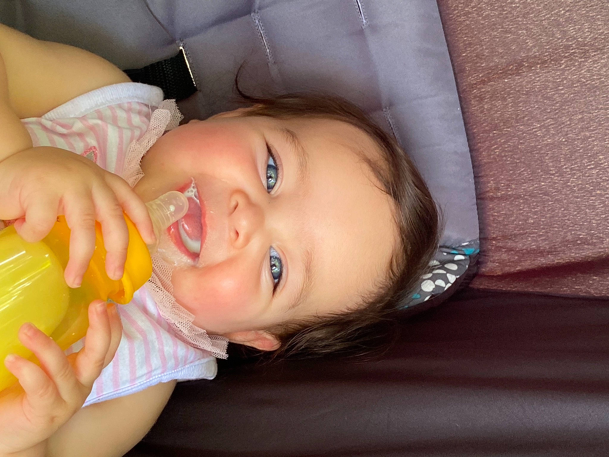 Amarie is registered to the contest to win money with this photo: baby_toddler_clothing, cheek, child, comfort, eyebrow, facial_expression, finger, hand, happy, head, human_body, iris, lip, mouth, nose, person, product, skin, smile, tableware