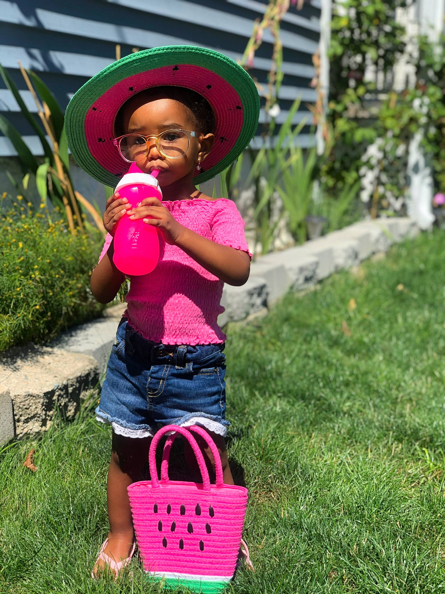 Solar joined the competition — help win amazing prizes! basket, cap, child, clothing, fedora, fence, fun, grass, green, happy, hat, leisure, magenta, people, people_in_nature, person, pink, plant, sun_hat, t_shirt