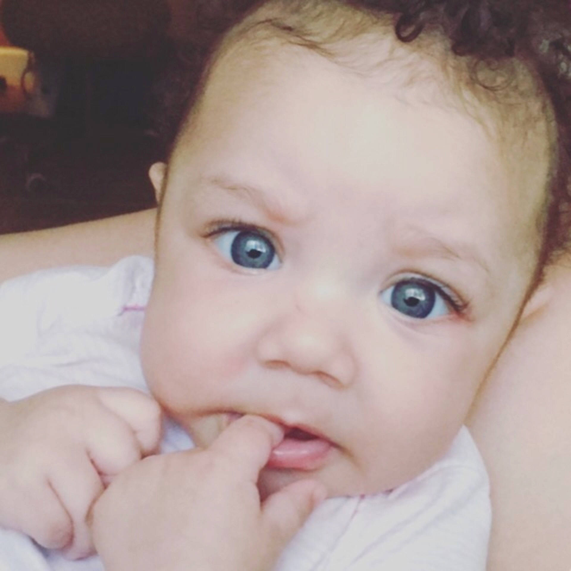 Kinzley joined the competition — help win amazing prizes! cheek, child, chin, close_up, ear, eye, eyebrow, face, finger, forehead, girl, hand, head, infant, lip, mouth, nose, person, skin, smile