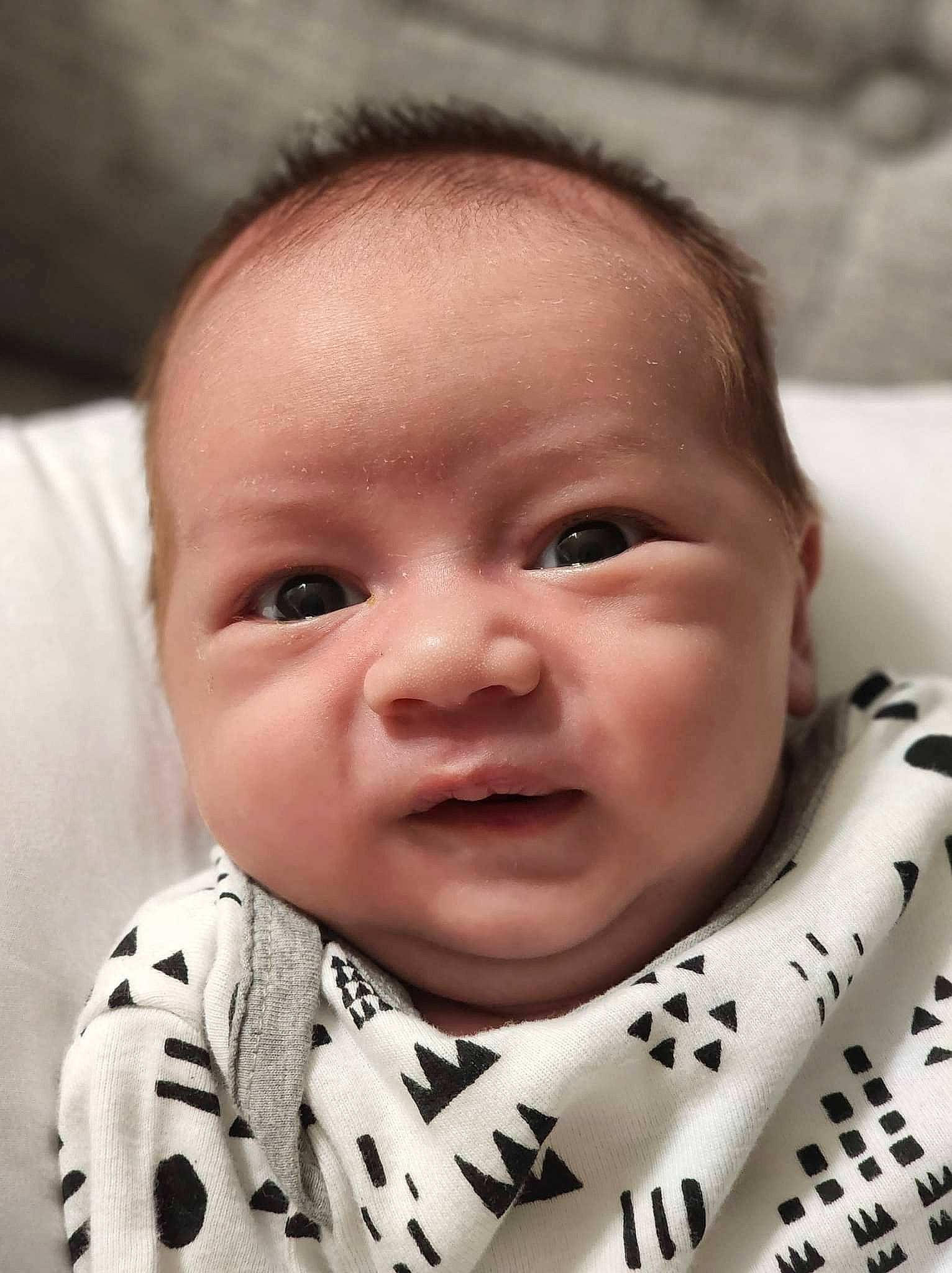 Jaden is registered to the contest to win money with this photo: baby, baby_toddler_clothing, beauty, cheek, chin, collar, comfort, eyebrow, eyelash, face, happy, head, iris, lip, no_expression, nose, person, skin, sleeve, smile