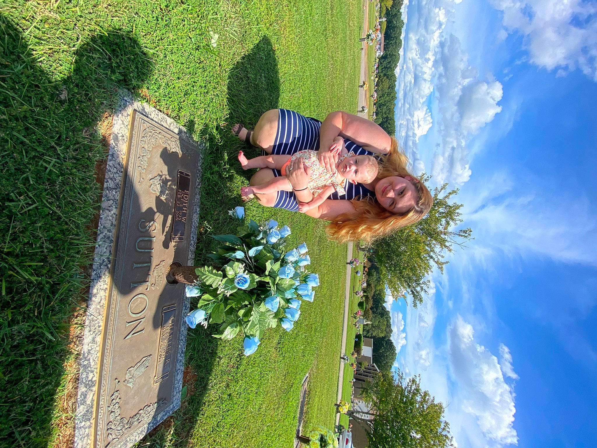 Kinsley is registered to the contest to win money with this photo: blue, cloud, daytime, dress, flower, fun, grass, happy, joy, landscape, leisure, nature, people_in_nature, person, plant, pole, sky, smile, spring, summer