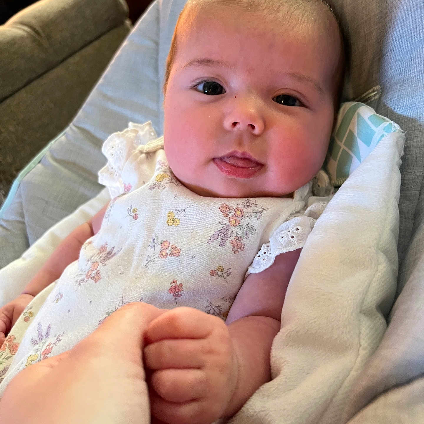 Isla joined the competition — help win amazing prizes! baby, bed, blanket, bodypart, couch, cushion, face, finger, furniture, hand, happy, head, homedecor, newborn, person, photography, portrait, quilt, sleeping, smile