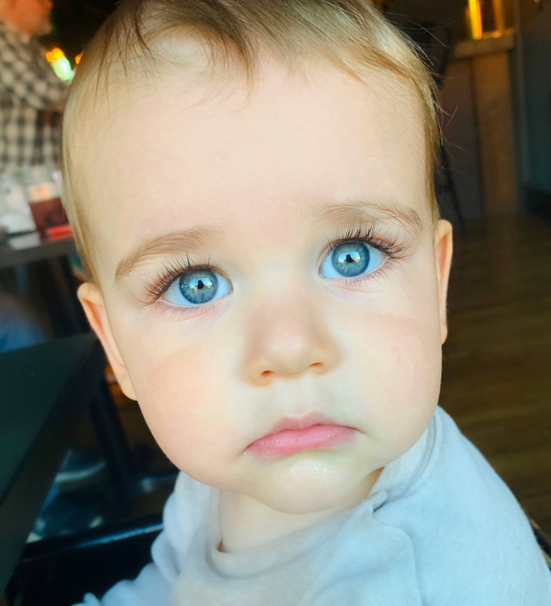 Jonah is registered to the contest to win money with this photo: baby, baby_toddler_clothing, cheek, child, ear, electric_blue, eye, eyelash, forehead, fun, happy, iris, jaw, lip, mouth, no_expression, nose, person, portrait_photography, skin