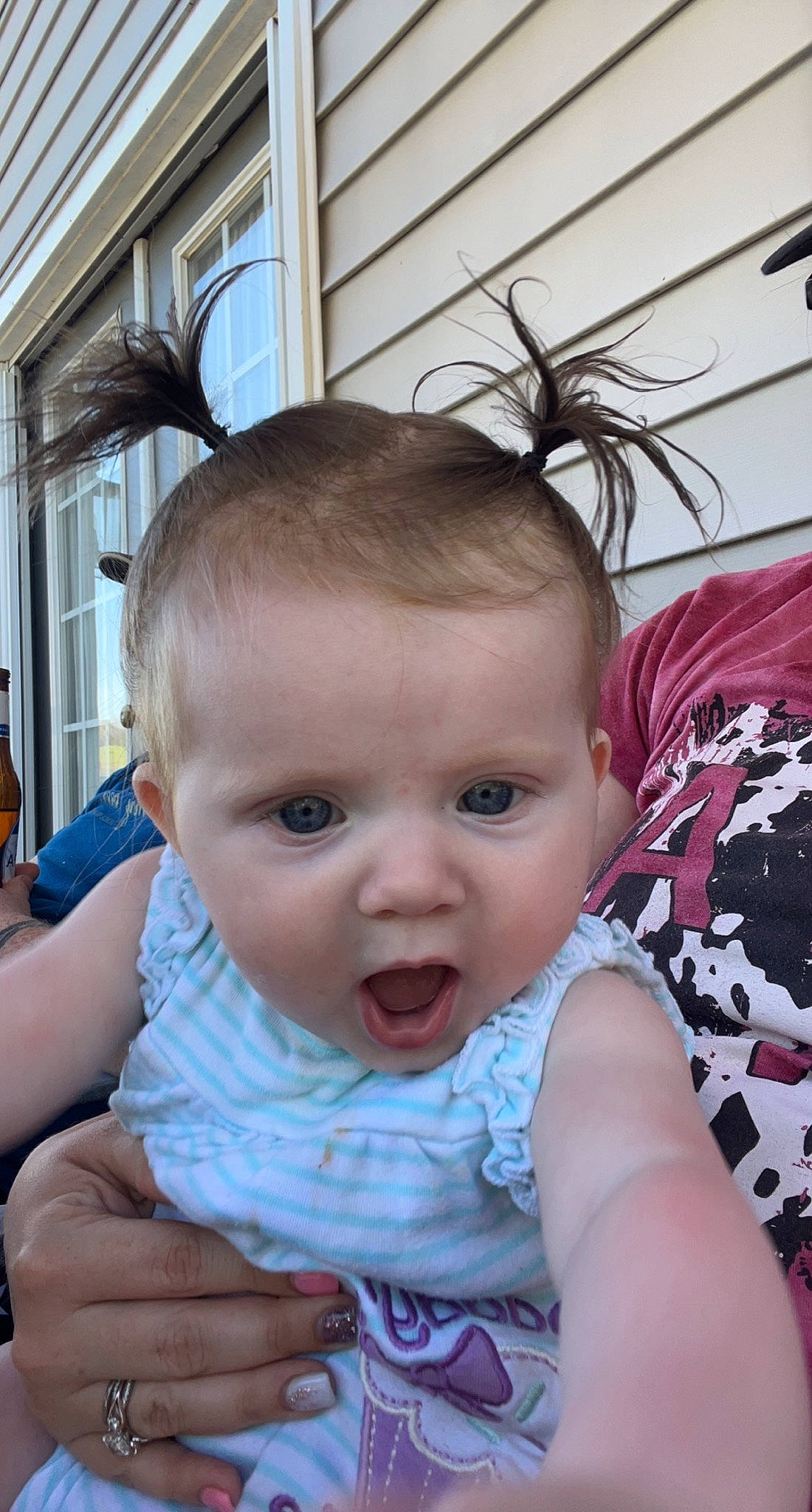 Kaisley joined the competition — help win amazing prizes! baby, baby_toddler_clothing, cheek, child, chin, comfort, ear, eyelash, facial_expression, finger, fun, hairstyle, happy, iris, lip, mouth, nose, person, product, skin