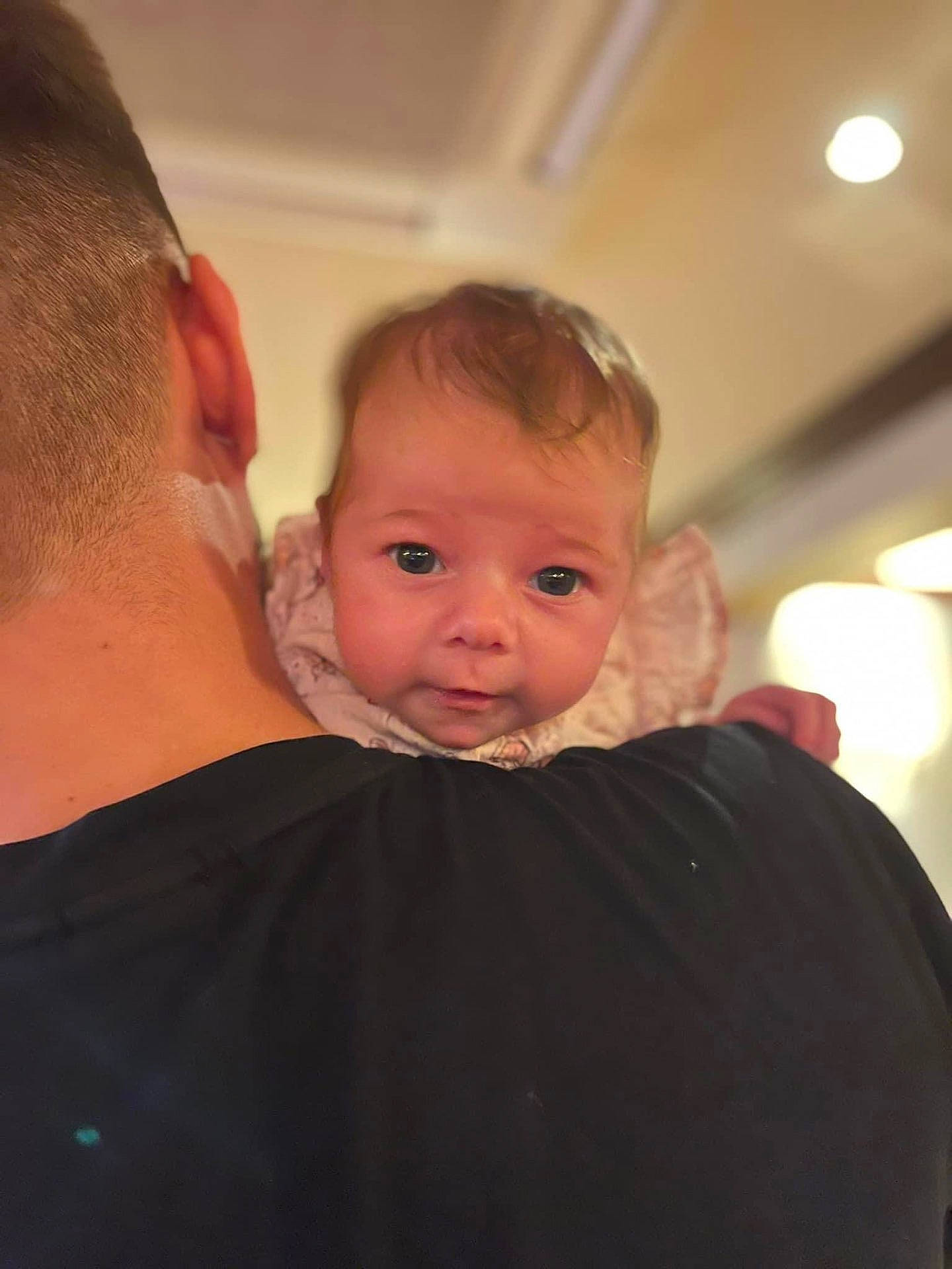 Avie-Rayne joined the competition — help win amazing prizes! adult, baby, beard, clothing, crying, face, frown, happy, head, hugging, indoors, male, man, newborn, people, person, photography, portrait, sad, t_shirt