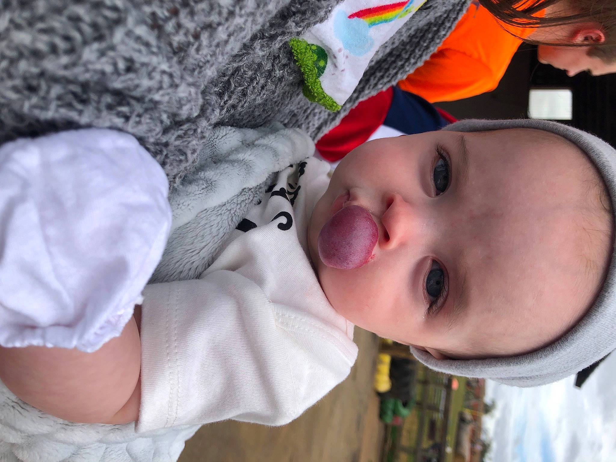 Bexley joined the competition — help win amazing prizes! baby, baby_products, baby_toddler_clothing, cheek, child, human, lip, person, skin, stuffed_toy, textile, toddler, tongue, wool