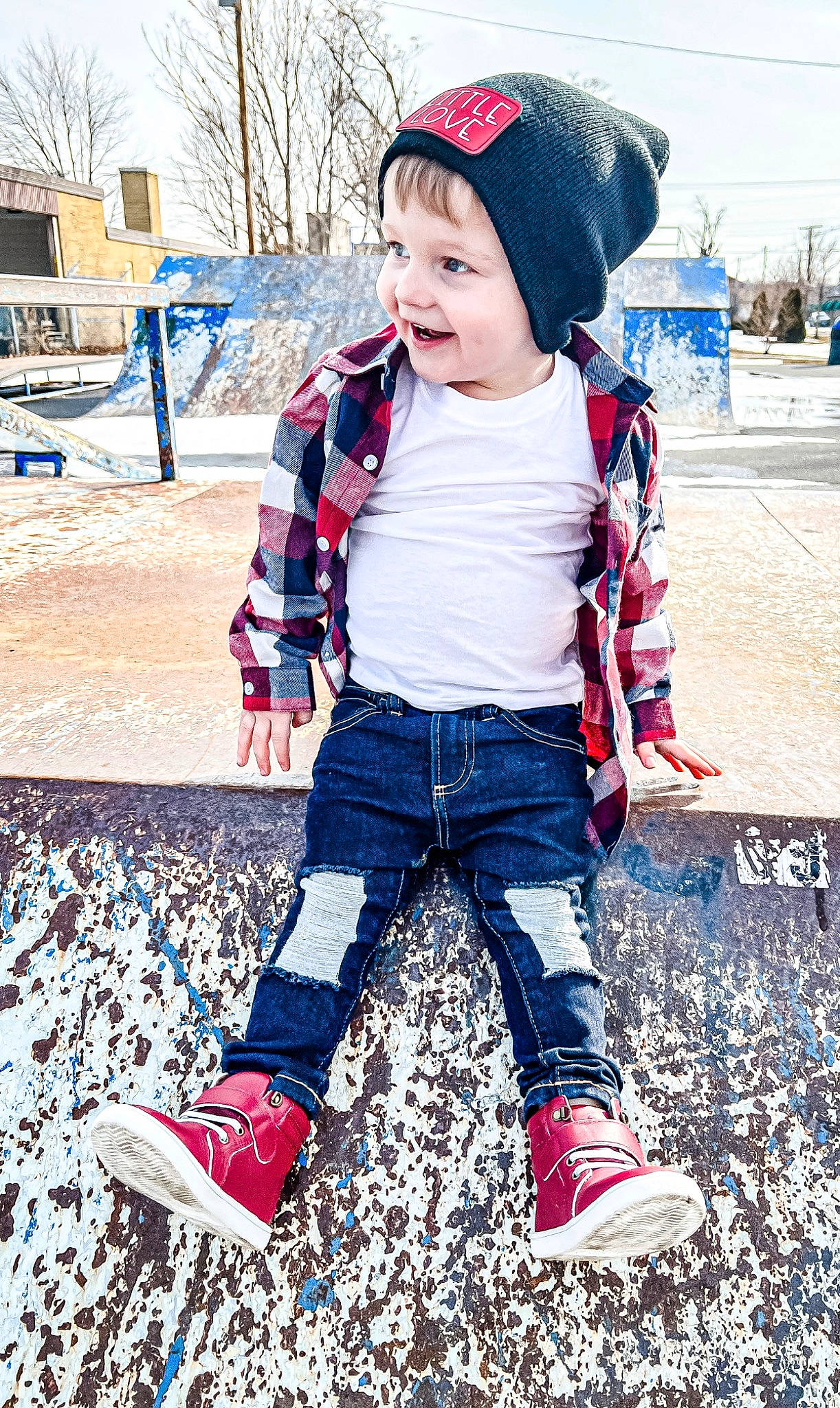 Zayne joined the competition — help win amazing prizes! baby, baby_toddler_clothing, blue, cap, cool, fun, grass, happy, headwear, joy, leisure, outerwear, people, people_in_nature, person, photograph, red, sleeve, smile, street_fashion