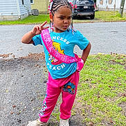 Aniyah Thomas joined the competition — help win amazing prizes! car, child, city, clothing, face, female, girl, grass, head, nature, outdoors, pants, person, photography, plant, portrait, road, street, urban, yard