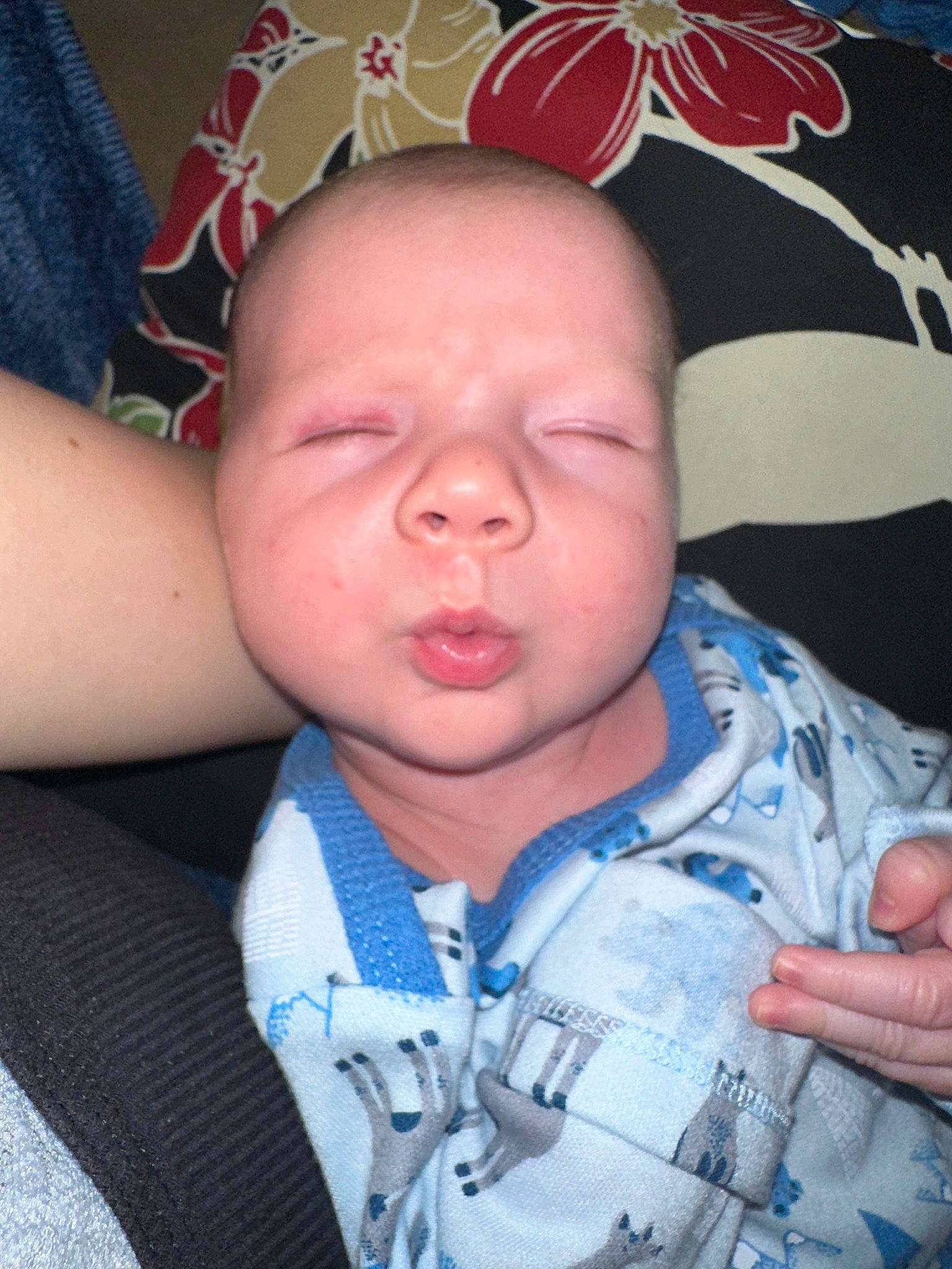 Keenan is registered to the contest to win money with this photo: baby, baby_products, baby_sleeping, baby_toddler_clothing, cheek, child, comfort, eyelash, finger, gesture, happy, lip, mouth, nail, nose, organ, person, skin, sleeve, thumb