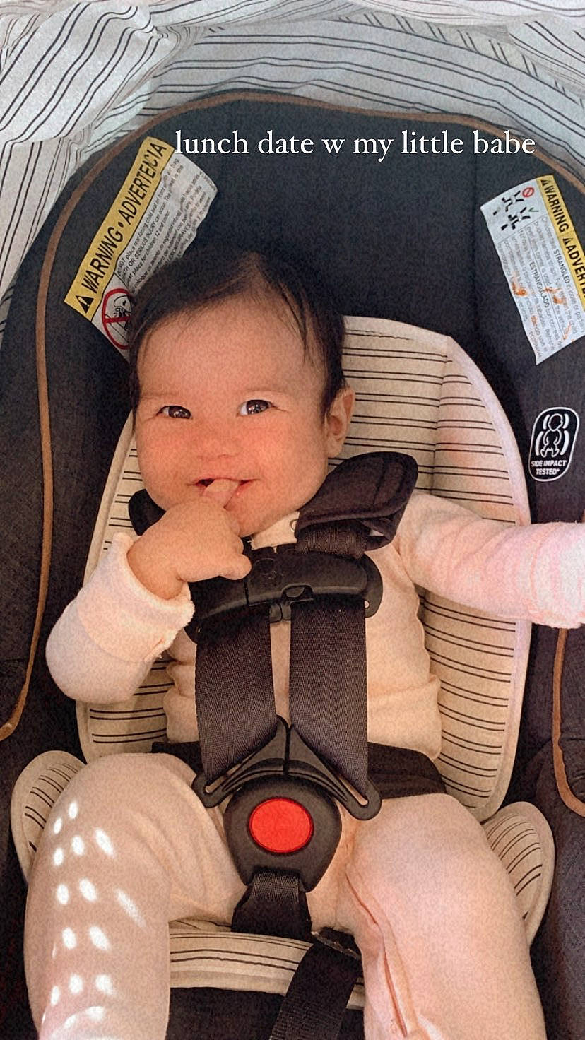 Elora joined the competition — help win amazing prizes! baby_carriage, baby_in_car_seat, baby_products, bag, car_seat, chair, cheek, comfort, finger, head, headgear, human, joy, mammal, person, personal_protective_equipment, product, skin, textile, thigh