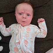 Wrenlee Jean joined the competition — help win amazing prizes! baby, bodypart, chair, clothing, couch, cushion, face, finger, frown, furniture, hand, head, homedecor, longsleeve, newborn, person, photography, portrait, sad, sleeve