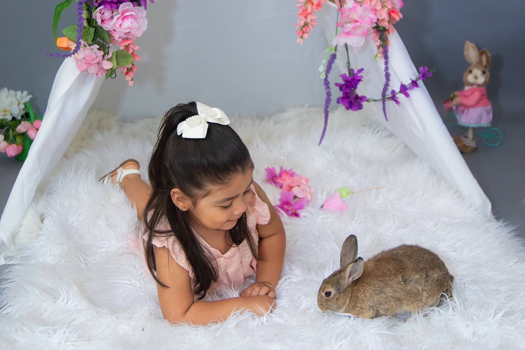 Luciana joined the competition — help win amazing prizes! beauty, bridal_accessory, bridal_clothing, bride, dress, event, flower, flower_arranging, fun, happy, headpiece, person, petal, photograph, pink, plant, rabbit, snapshot, textile, wedding_dress