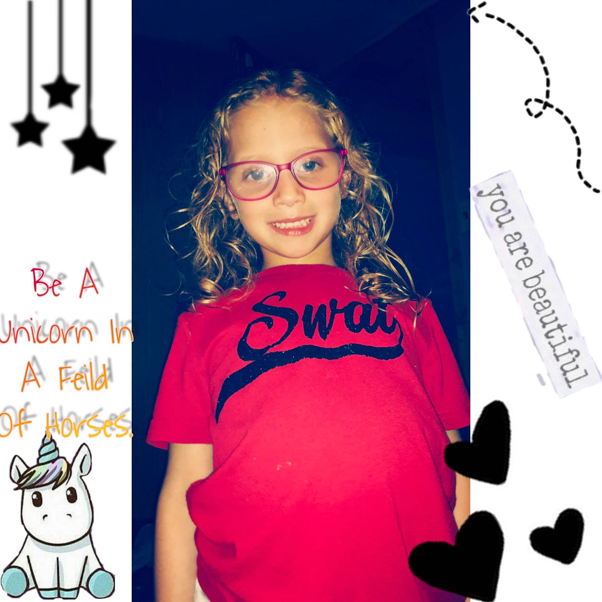 Bailey-marie is registered to the contest to win money with this photo: child, eyewear, glasses, joy, person, sleeve, smile, t_shirt