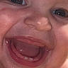 baby, cheeks, child, closeup, cute, expression, eyes, face, happy, head, infant, joy, mouth, portrait, skin, smile, teeth, tongue, wet, young