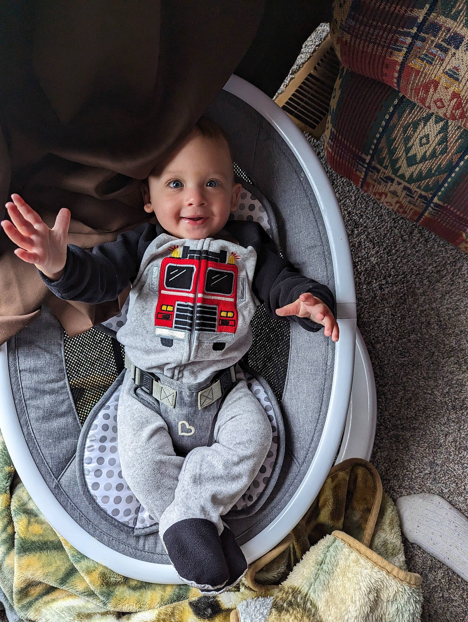 Jaxon is registered to the contest to win money with this photo: auto_part, automotive_tire, automotive_wheel_system, baby, baby_carriage, baby_products, baby_toddler_clothing, car_seat, carmine, chair, child, comfort, joy, person, personal_protective_equipment, product, shoe, sitting, sleeve, smile