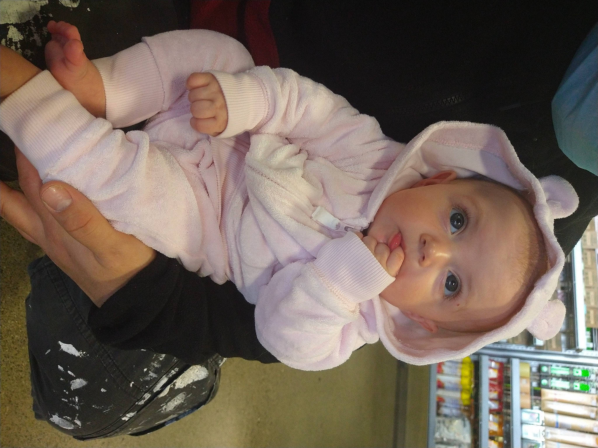 Zelda joined the competition — help win amazing prizes! baby, baby_products, baby_toddler_clothing, cheek, child, comfort, elbow, event, fun, gesture, hat, human_body, person, shelf, sleeve, smile, thumb, toddler