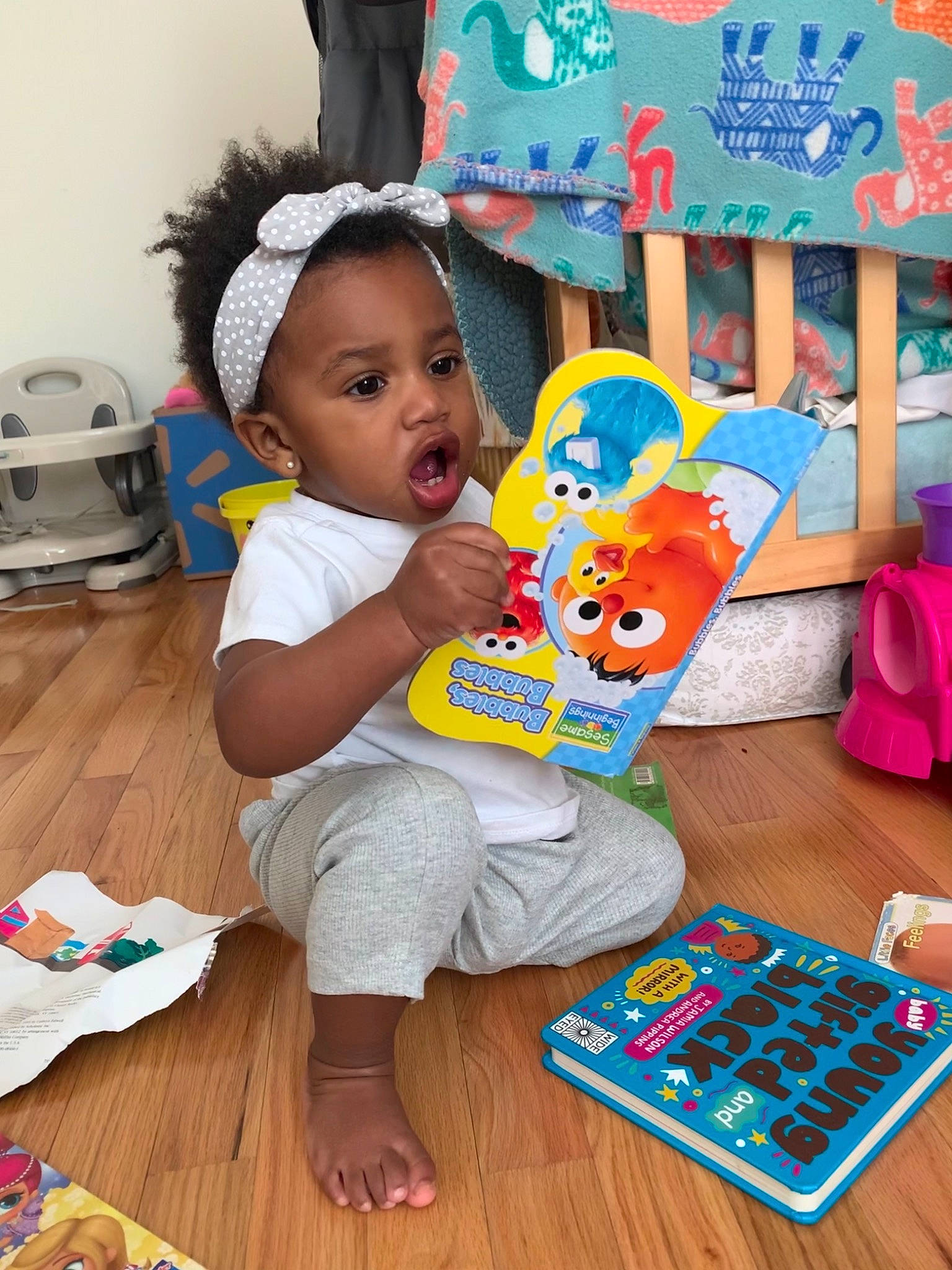 Danielle joined the competition — help win amazing prizes! baby, baby_playing_with_toys, baby_toddler_clothing, child, event, flooring, food_processor, fun, happy, hardwood, home_appliance, kitchen_appliance, leisure, person, play, room, sharing, sitting, surprise, toddler