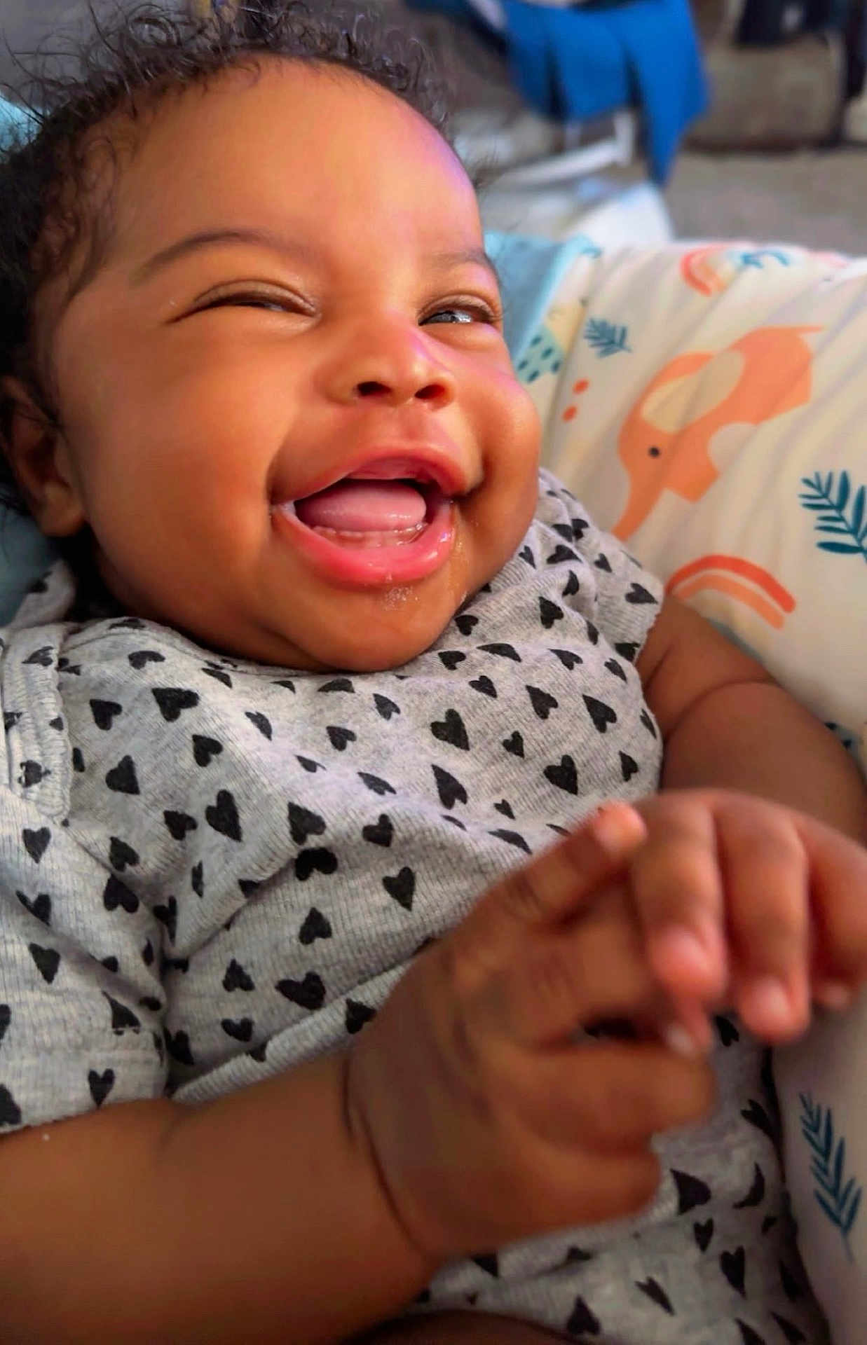 Willow joined the competition — help win amazing prizes! baby, babylaughing, bodypart, face, happy, head, laughing, mouth, person, photography, portrait, smile