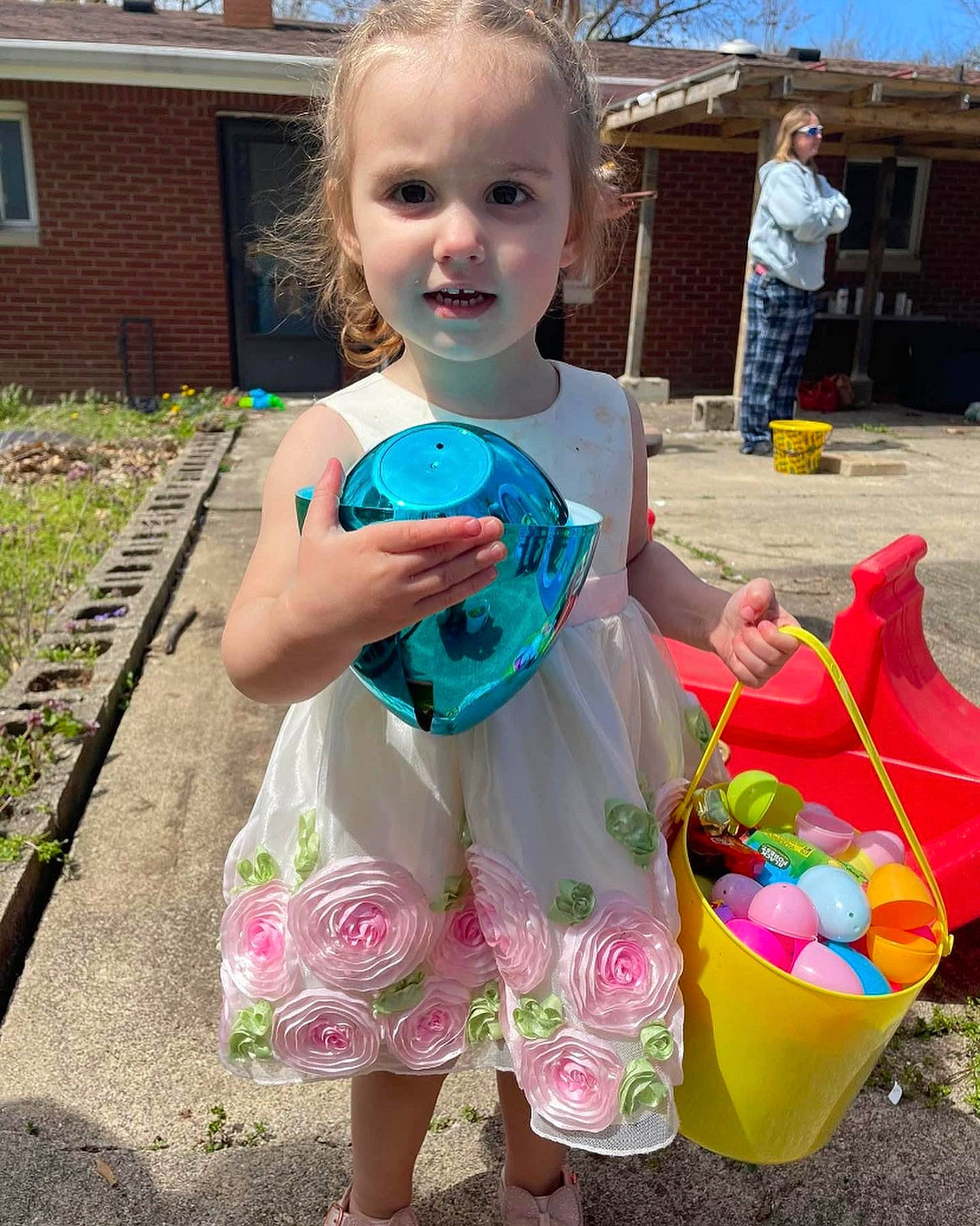 Addy is registered to the contest to win money with this photo: baby_toddler_clothing, child, easter, fun, grass, happy, leisure, party_supply, pattern, person, pink, plant, play, recreation, sandal, sleeve, summer, t_shirt, toddler, vacation