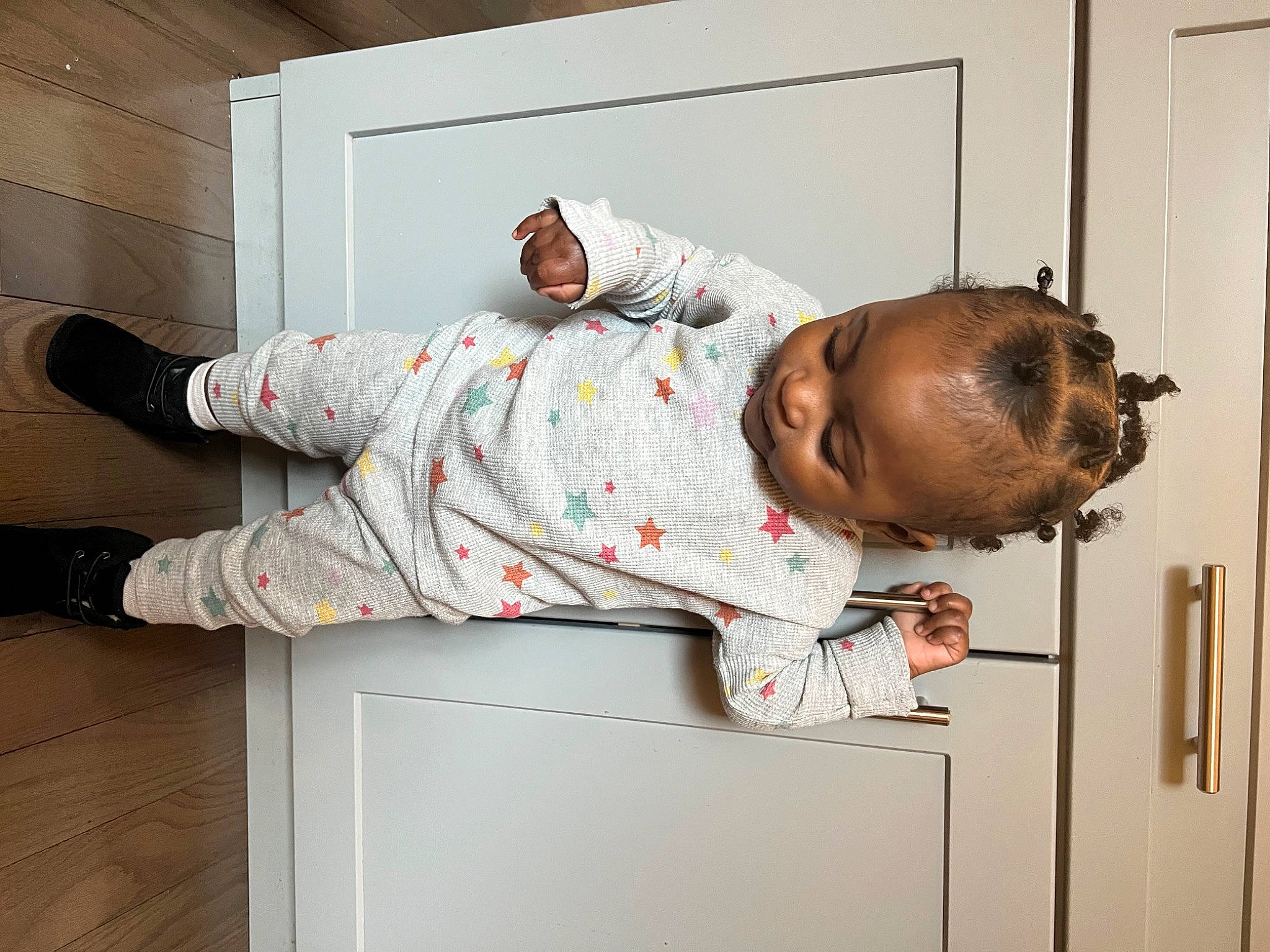 Dream joined the competition — help win amazing prizes! baby, baby_products, baby_toddler_clothing, child, comfort, door, door_handle, dress_shirt, elbow, flooring, happy, pattern, person, room, sitting, sleeve, toddler