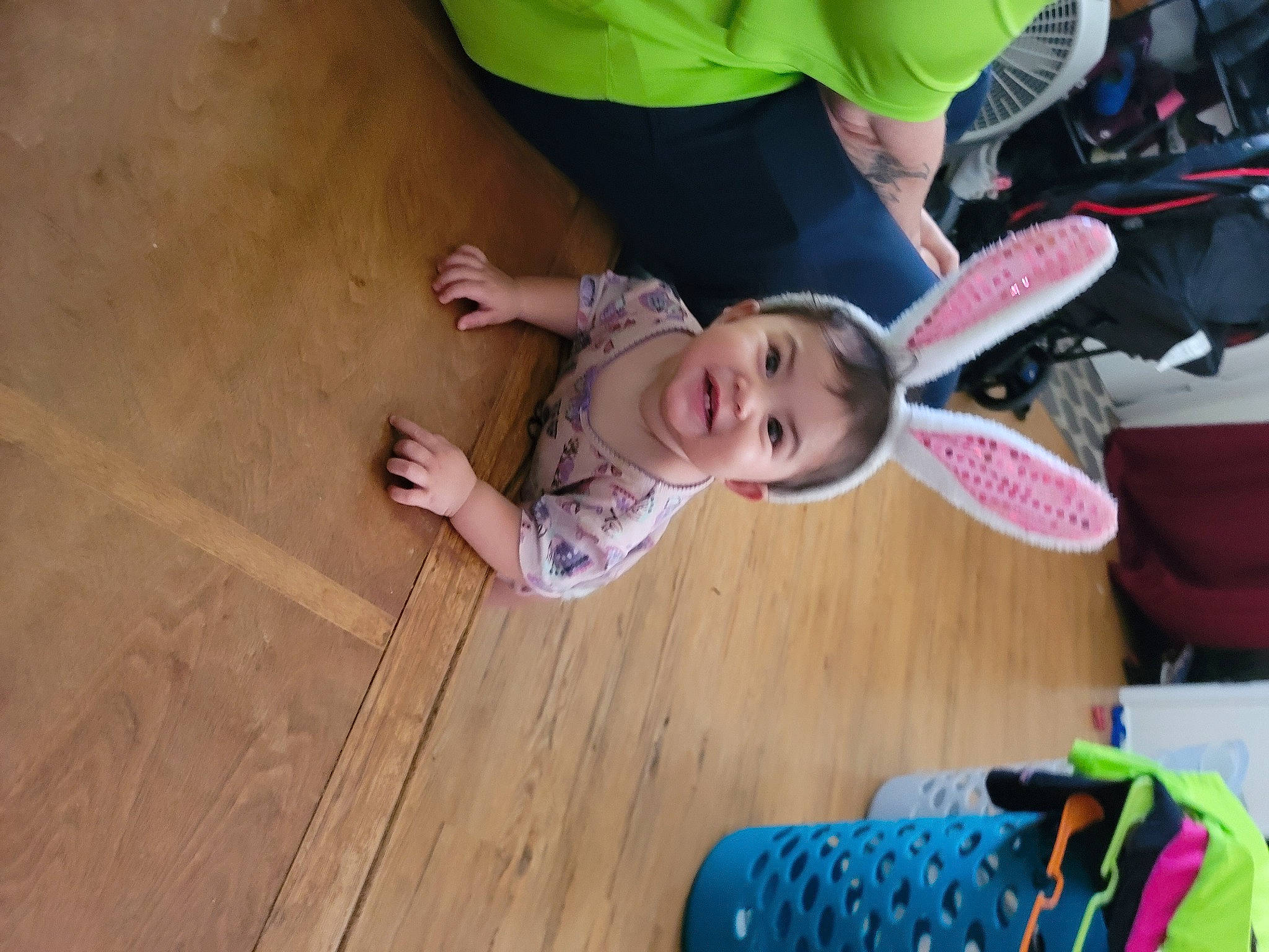 Heart Michaela joined the competition — help win amazing prizes! baby, baby_products, chair, child, flooring, fun, grass, green, happy, hardwood, joy, leisure, person, play, recreation, sitting, toddler, tree, varnish, wood