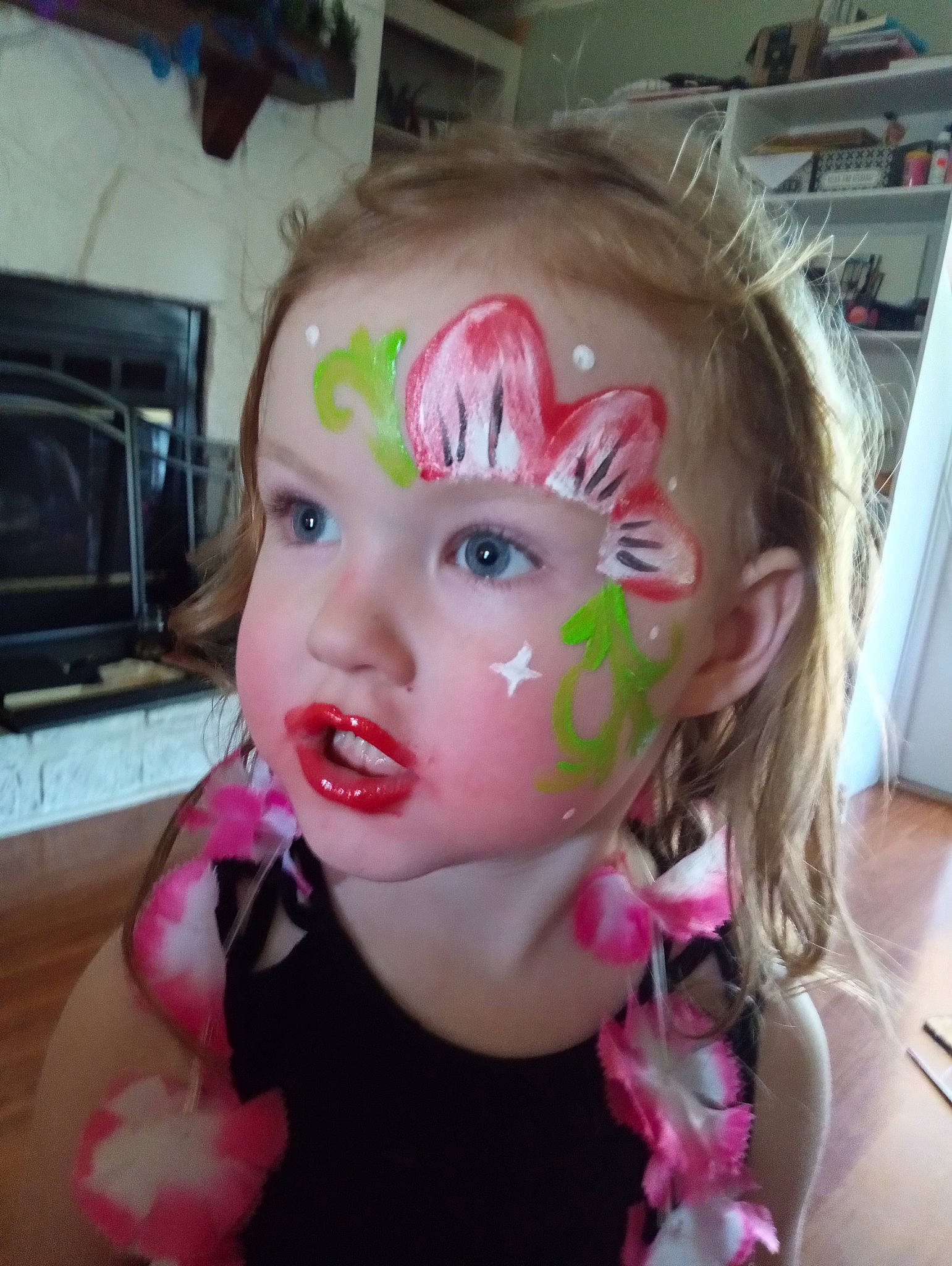 Daisy joined the competition — help win amazing prizes! cheek, child, costume, costume_accessory, ear, eyelash, fashion_accessory, fun, hair_accessory, hair_coloring, home_appliance, kitchen_appliance, paint, party_supply, person, personal_protective_equipment, pink, plastic, selfie, toddler