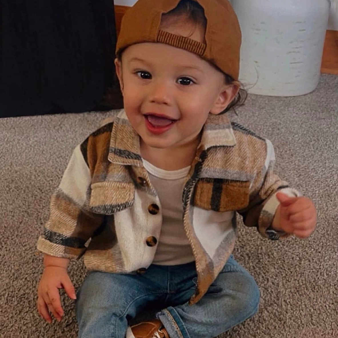 Legend joined the competition — help win amazing prizes! baseballcap, boy, cap, child, clothing, coat, face, footwear, happy, hat, head, jeans, male, pants, person, photography, portrait, shoe, sitting, smile