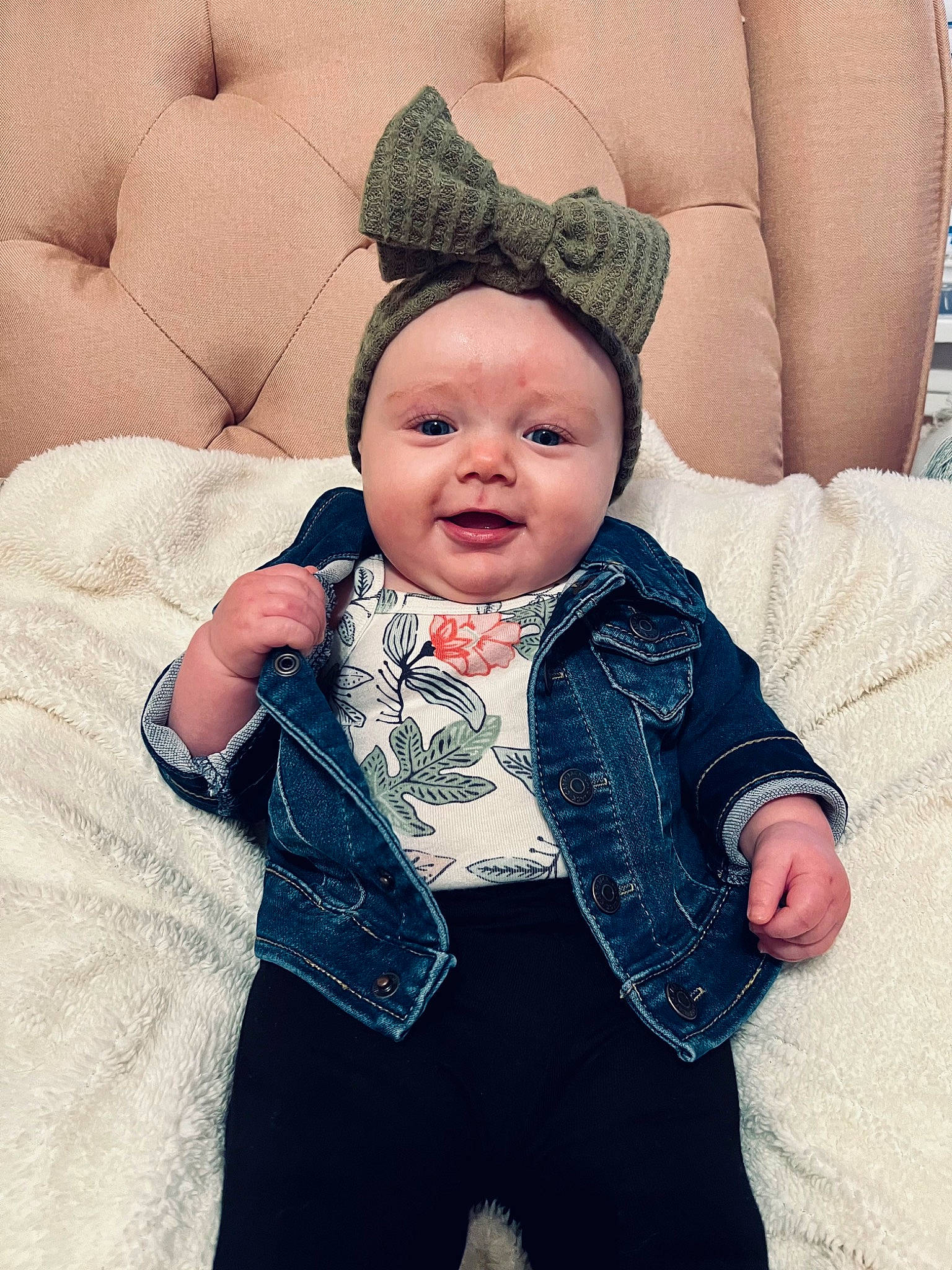 Addi Jo joined the competition — help win amazing prizes! baby, baby_products, baby_sleeping, baby_toddler_clothing, bow_tie, cap, child, collar, comfort, eye, eyelash, happy, head, headgear, headwear, outerwear, pattern, person, skin, sleeve