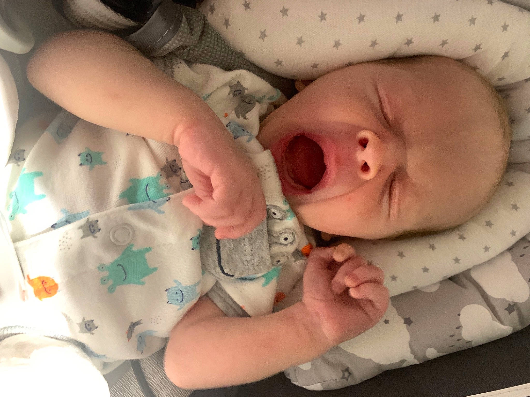 Wyatt joined the competition — help win amazing prizes! baby, baby_products, baby_toddler_clothing, cheek, comfort, eye, face, finger, gesture, hand, head, human_body, iris, mouth, nail, nose, person, skin, sleeve, thumb