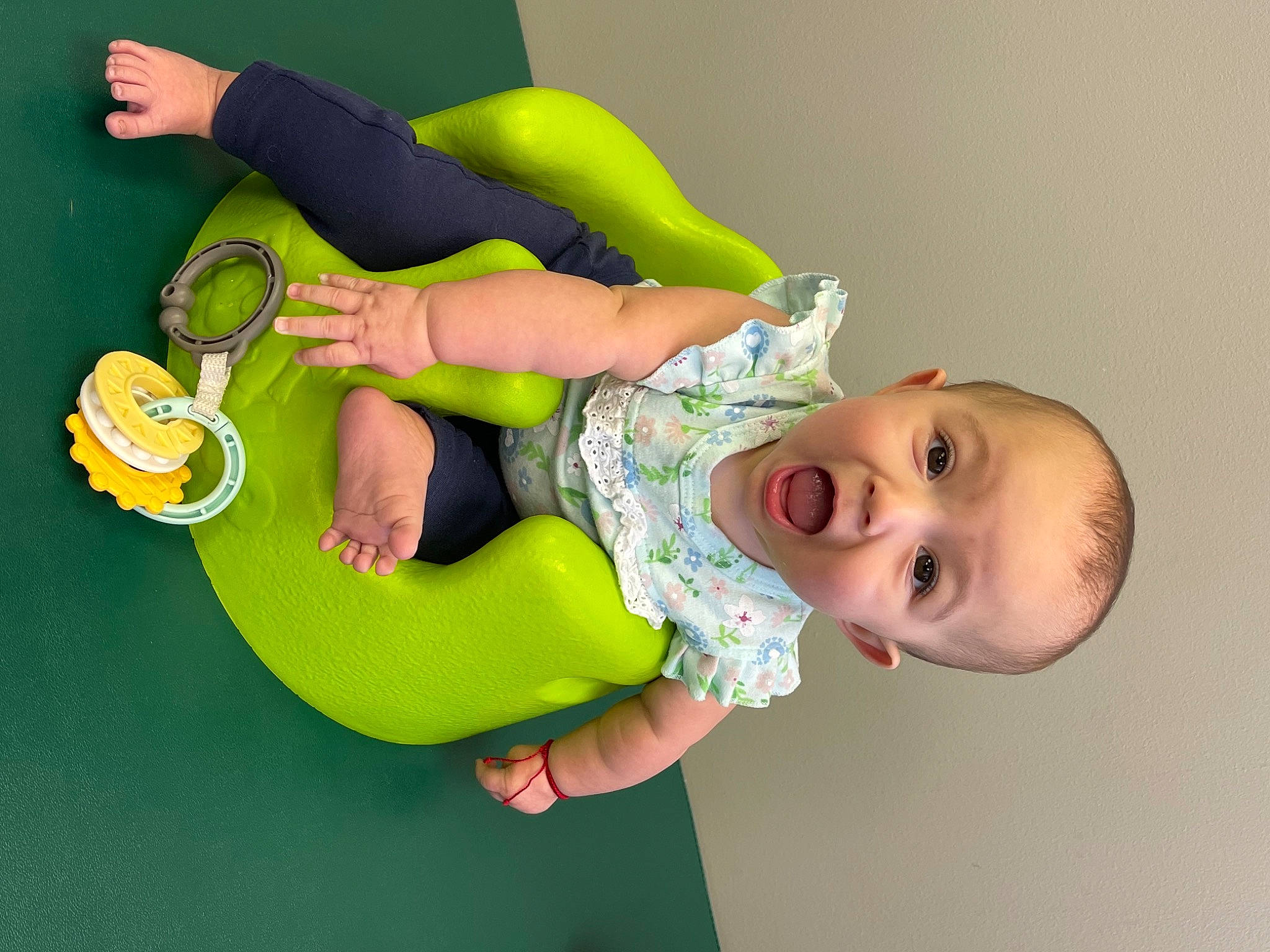 Jayleen joined the competition — help win amazing prizes! baby, baby_products, baby_toddler_clothing, baby_toys, child, elbow, fun, happy, human_leg, knee, person, personal_protective_equipment, room, sandal, sitting, surprise, thigh, toddler, wrist