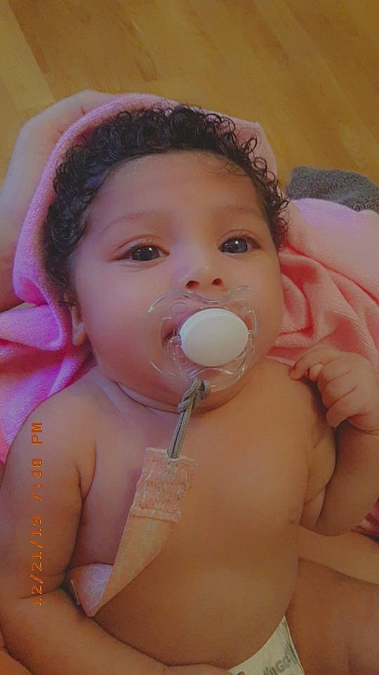 Alaiyah Grace joined the competition — help win amazing prizes! baby, cheek, chest, child, face, joy, lip, mouth, nose, person, pink, skin, toddler