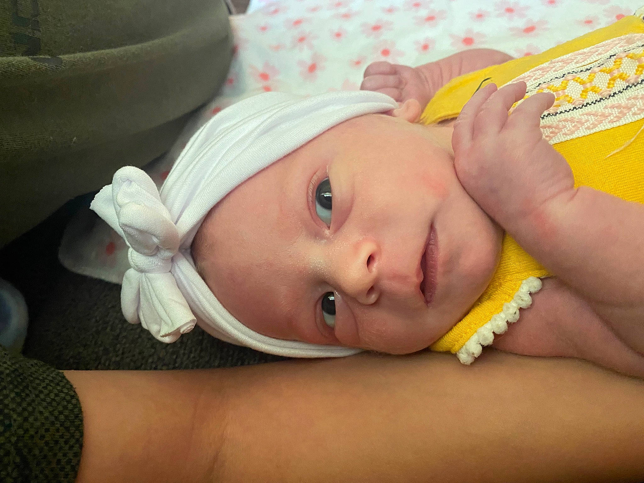 Brayleigh joined the competition — help win amazing prizes! baby, baby_toddler_clothing, blond, child, comfort, eye, eyelash, face, facial_expression, fashion_accessory, happy, head, headwear, helmet, linens, lip, nail, nose, person, personal_protective_equipment