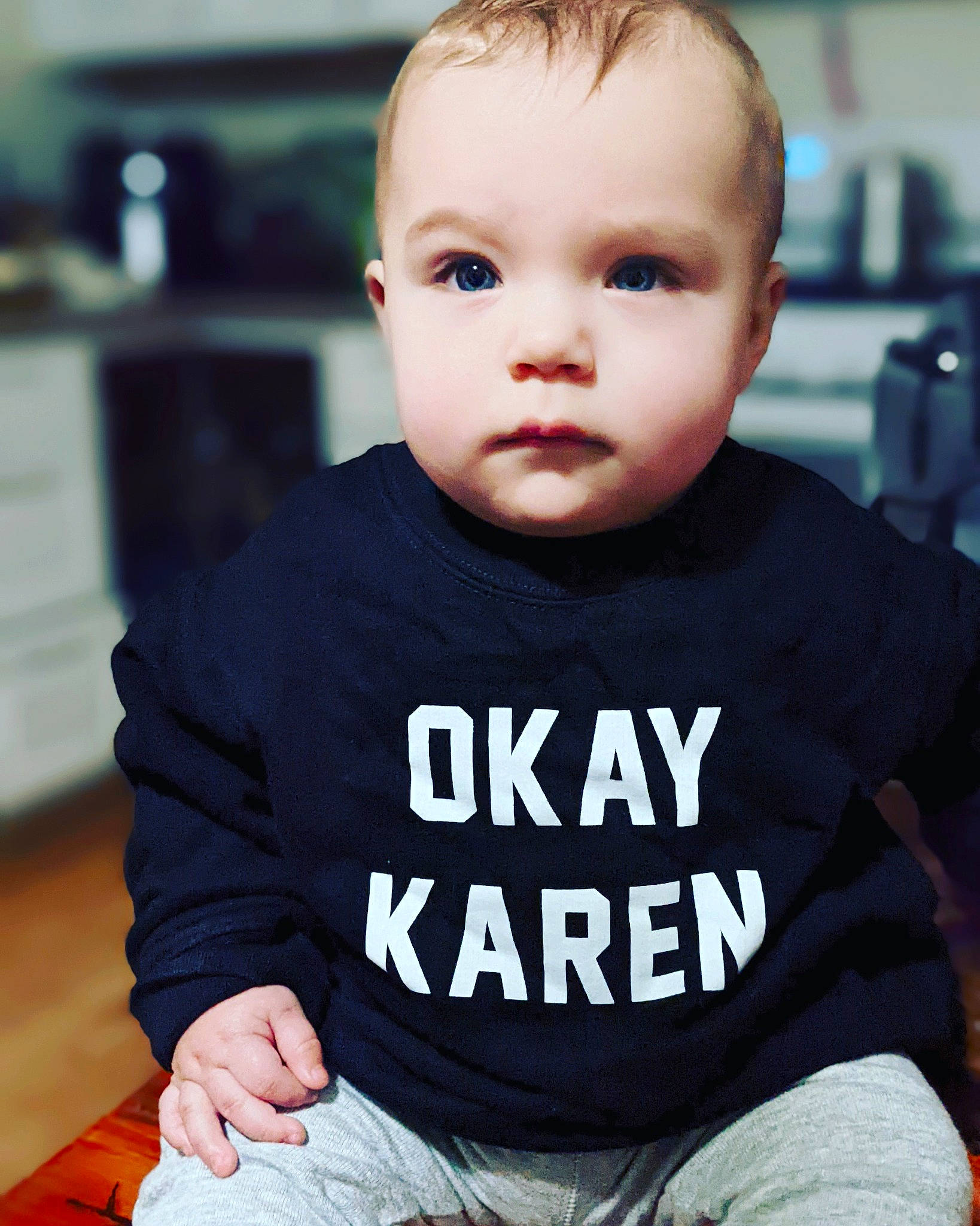 Cash joined the competition — help win amazing prizes! baby_toddler_clothing, black, cheek, chin, cool, eyebrow, face, flash_photography, hair, head, iris, neck, person, product, shoulder, skin, sleeve, sportswear, standing, t_shirt
