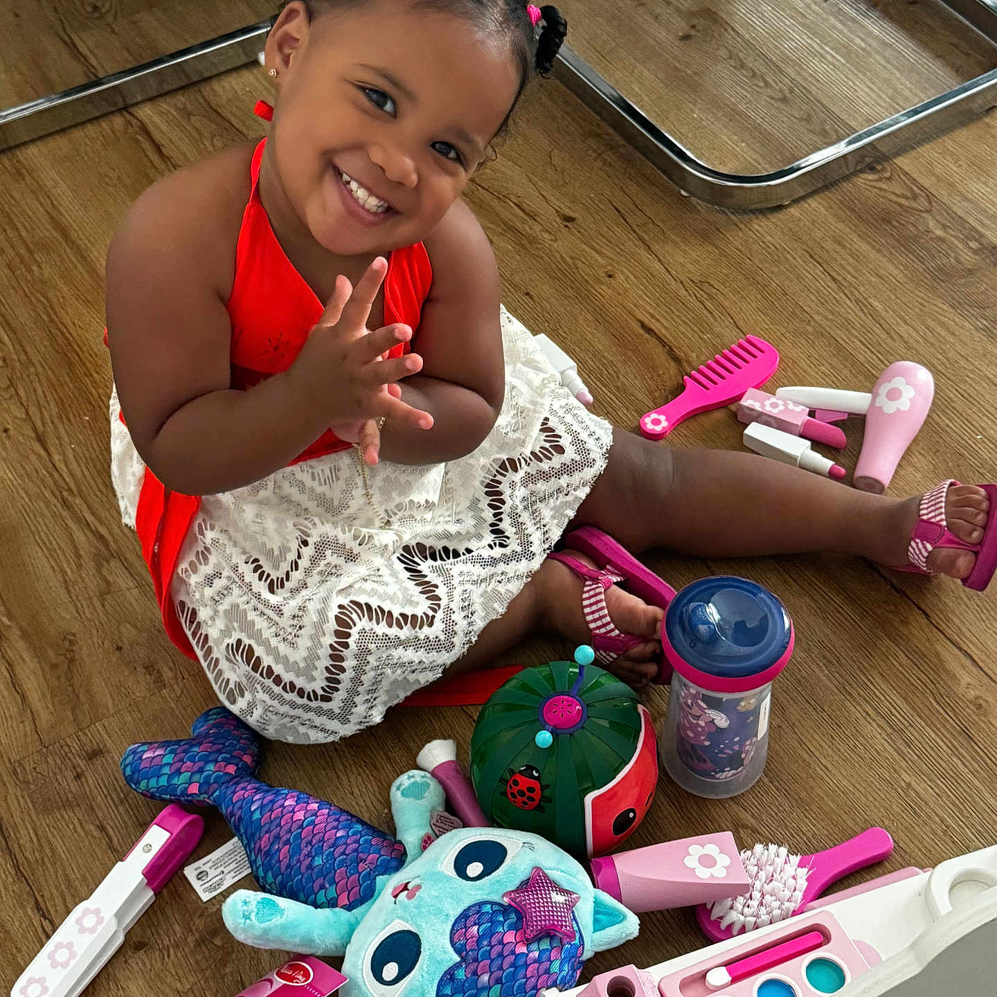 Isabella joined the competition — help win amazing prizes! accessories, bodypart, brush, child, device, face, female, finger, girl, hand, happy, head, jewelry, person, photography, portrait, ring, sitting, smile, tool