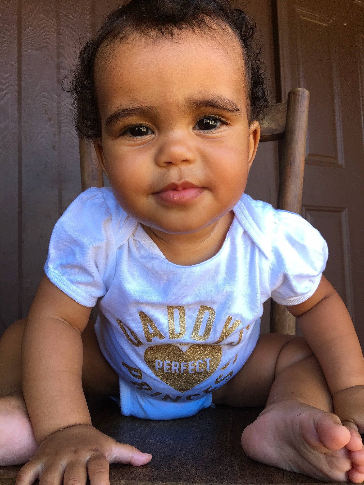 Eleanor Griffith is registered to the contest to win money with this photo: baby, cheek, child, chin, face, forehead, lip, person, sitting, skin, smile, toddler