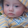 Cooper joined the competition — help win amazing prizes! baby, child, face, hoodie, striped_clothing, blue_eyes, rosy_cheeks, close_up, outdoor, casual_wear, young_child, portrait, person, cute, infant, soft_light, expression, small_hand, warm_clothing, baby_fashion