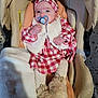 Jeanne participe au concours pour gagner de l'argent avec cette photo : baby, blanket, booties, car_interior, car_seat, child, cozy, cute, eyes, fleece_vest, hands, headband, indoors, infant, pacifier, plaid_dress, portrait, sitting, stroller, upholstery