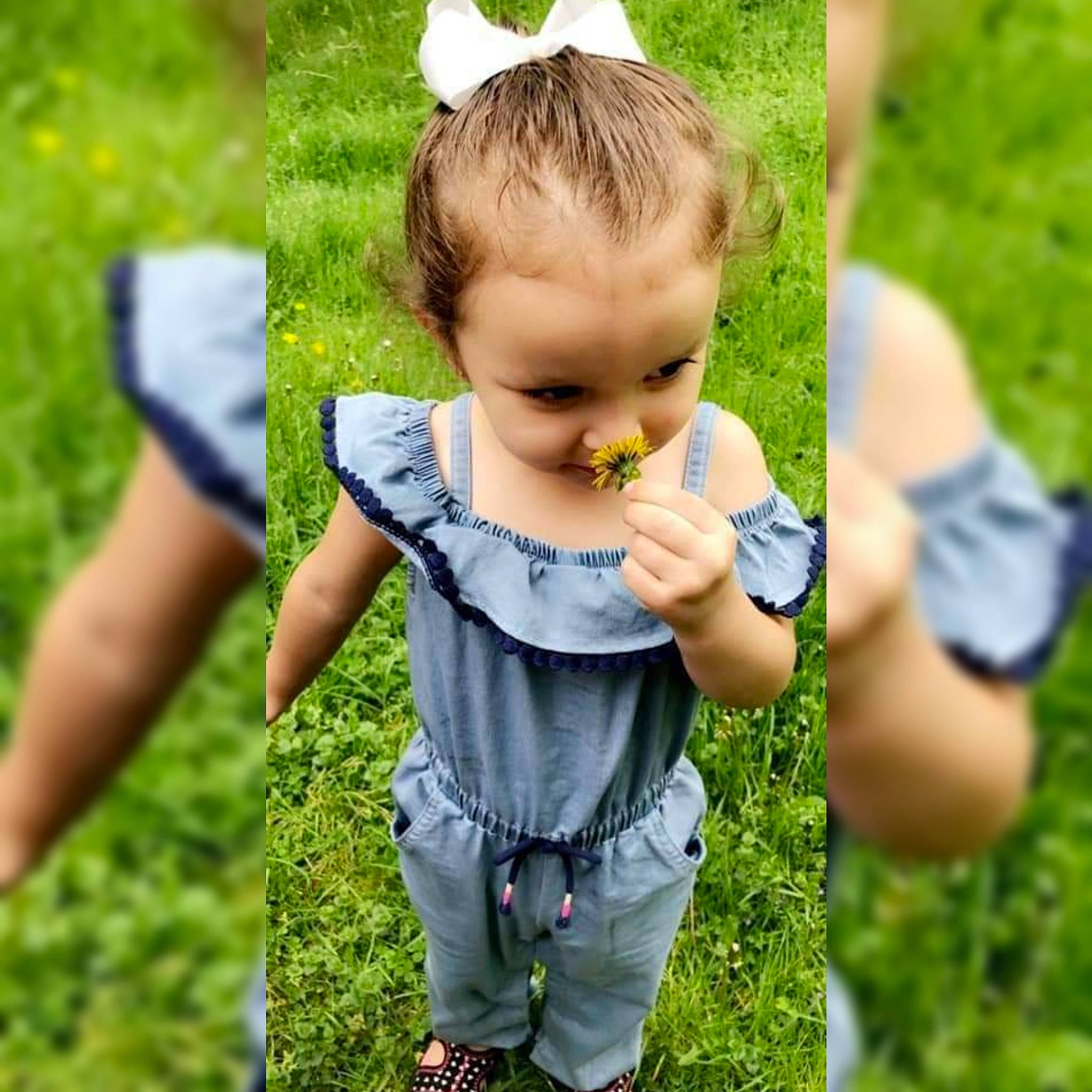 Harper-lee joined the competition — help win amazing prizes! baby, baby_toddler_clothing, face, gesture, grass, grassland, green, hair, hairstyle, happy, head, leaf, leisure, mammal, natural_environment, nature, people_in_nature, person, plant, skin
