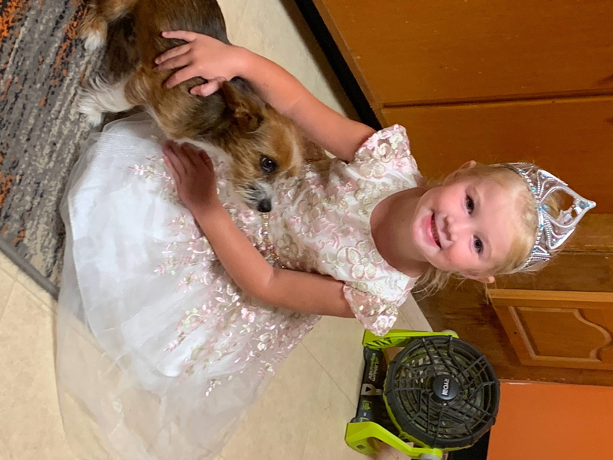 Nova is registered to the contest to win money with this photo: baby, baby_toddler_clothing, bathing, child, companion_dog, dress, event, eye, fawn, fun, fur, hand, happy, head, joy, person, room, skin, smile, toddler