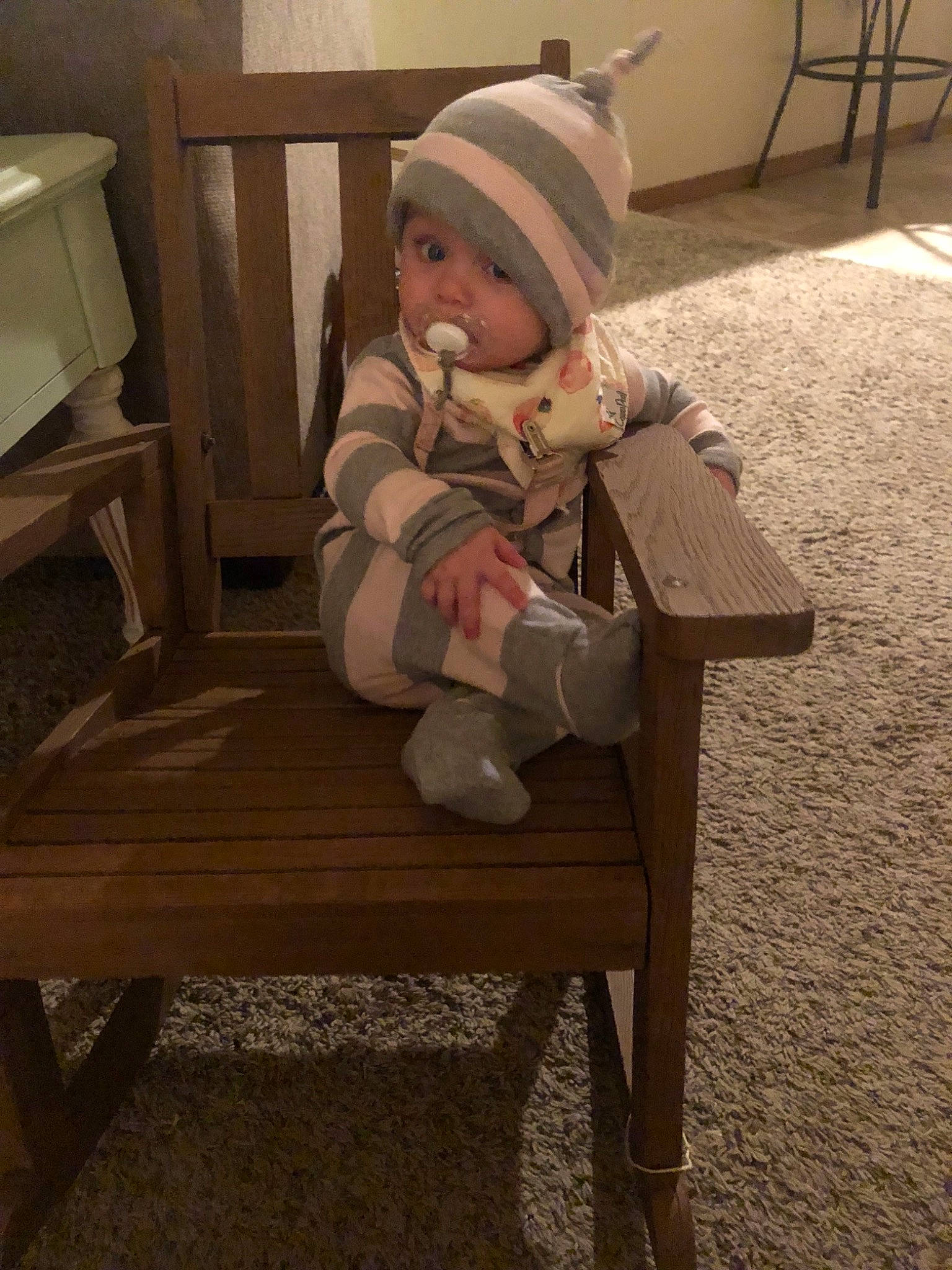 Melina joined the competition — help win amazing prizes! baby, chair, child, furniture, headwear, person, sitting, table, toddler, toy