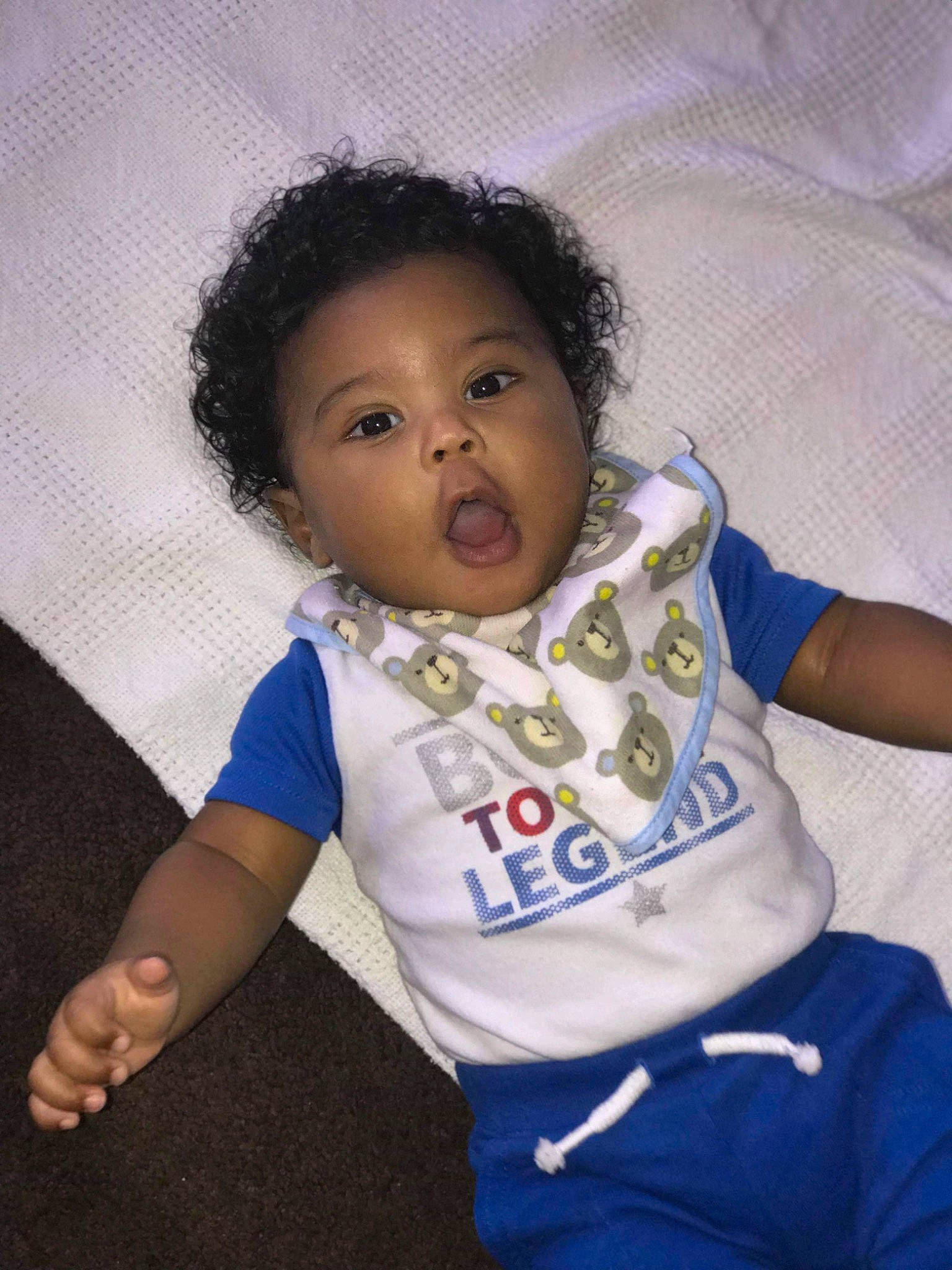 Jasean is registered to the contest to win money with this photo: arm, baby, cheek, child, person, skin, surprise, toddler