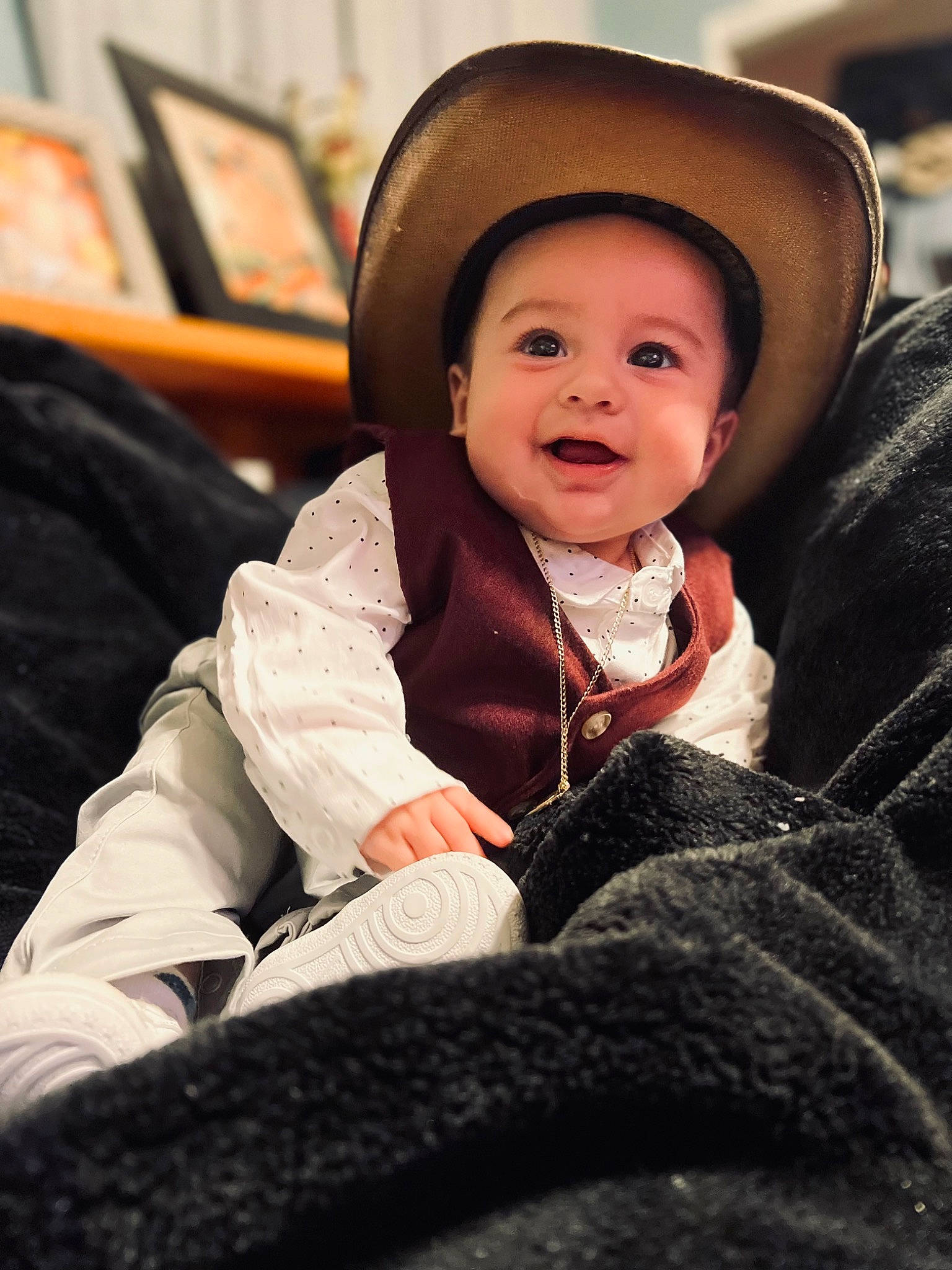 Vincente joined the competition — help win amazing prizes! baby, cheek, child, comfort, eye, fashion_accessory, flash_photography, fun, happy, hat, head, headgear, human, lip, mouth, person, sitting, skin, smile, sun_hat