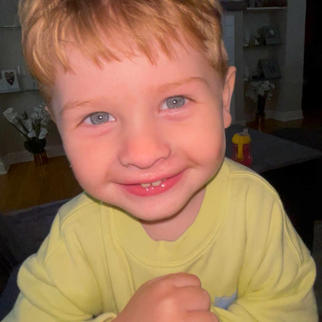 Donnie is registered to the contest to win money with this photo: baby, blonde, bodypart, computerhardware, electronics, face, finger, hair, hand, happy, hardware, head, monitor, mouth, person, photography, portrait, screen, smile, teeth