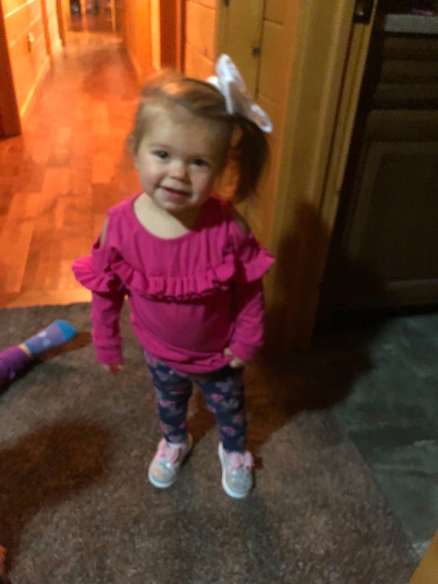 Payson joined the competition — help win amazing prizes! baby, cheek, child, floor, person, pink, play, shoe, skin, smile, standing, toddler