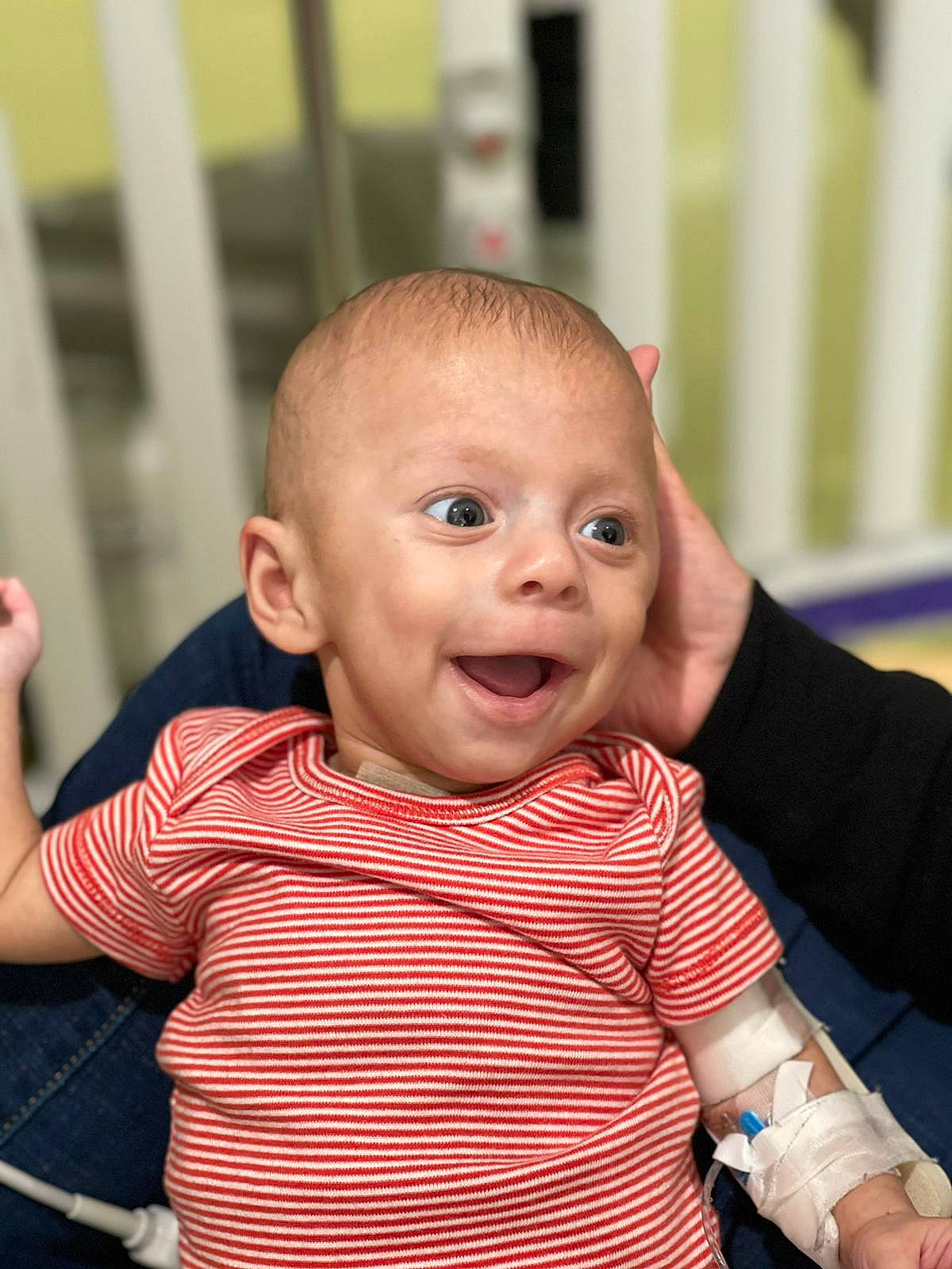 Emiliano joined the competition — help win amazing prizes! baby, baby_toddler_clothing, cheek, chin, eye, eyebrow, face, facial_expression, hand, happy, head, iris, lip, mouth, nose, person, product, skin, sleeve, smile