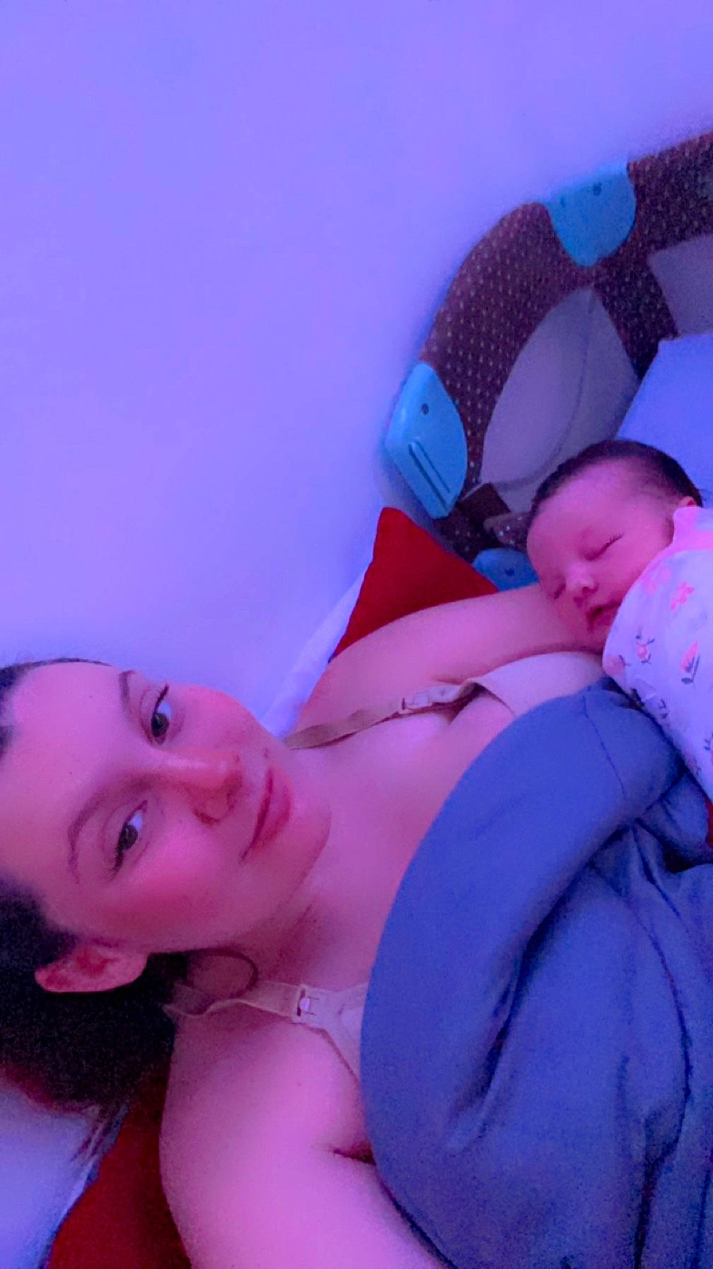 Amilia is registered to the contest to win money with this photo: baby, baby_toddler_clothing, chest, comfort, eyelash, facial_expression, finger, flash_photography, gesture, happy, joy, lip, magenta, mouth, person, pink, purple, skin, smile, thigh