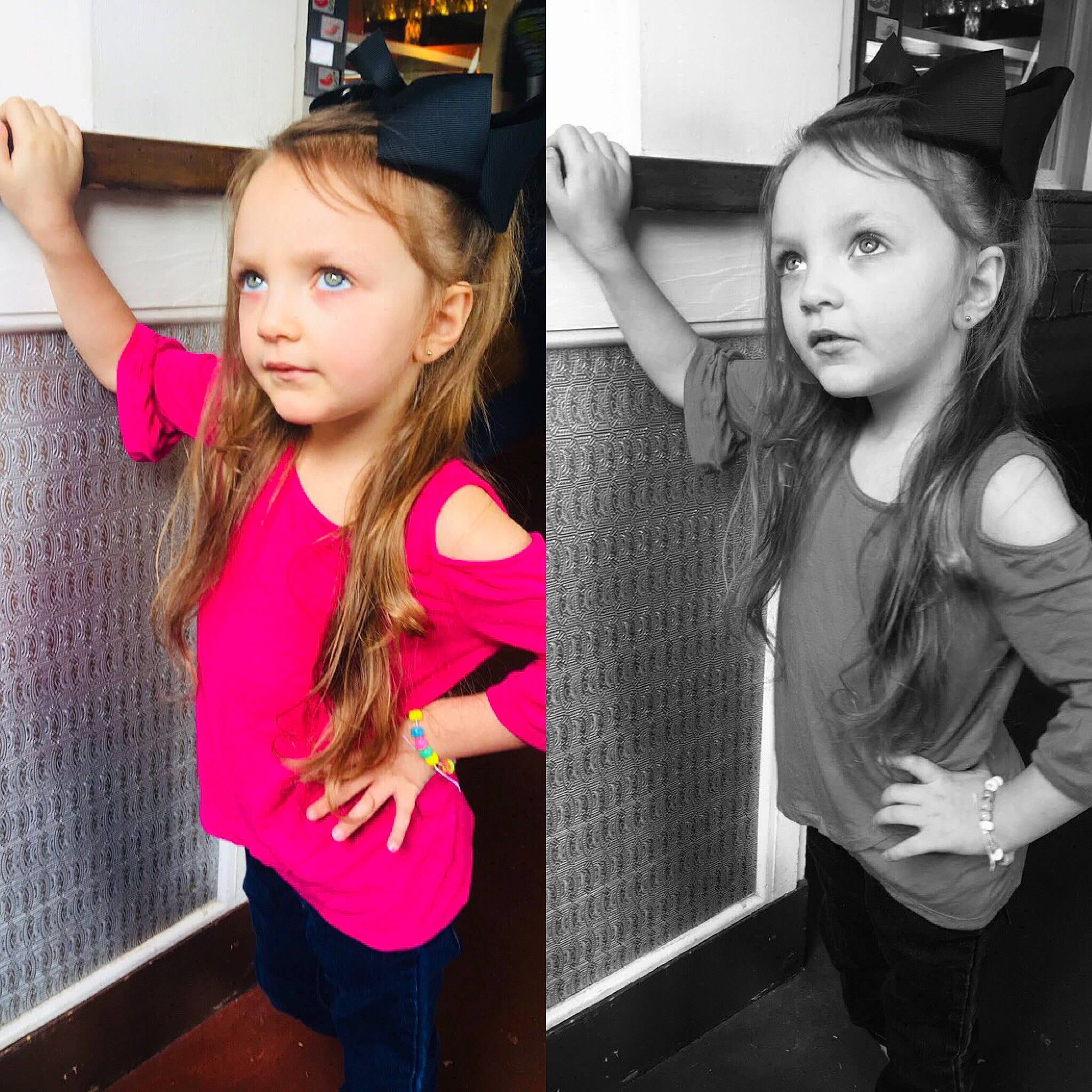 Aubre is registered to the contest to win money with this photo: beauty, child, child_model, cool, daughter, ear, fun, happy, magenta, person, photography, pink, room, smile, snapshot, style, t_shirt, toddler