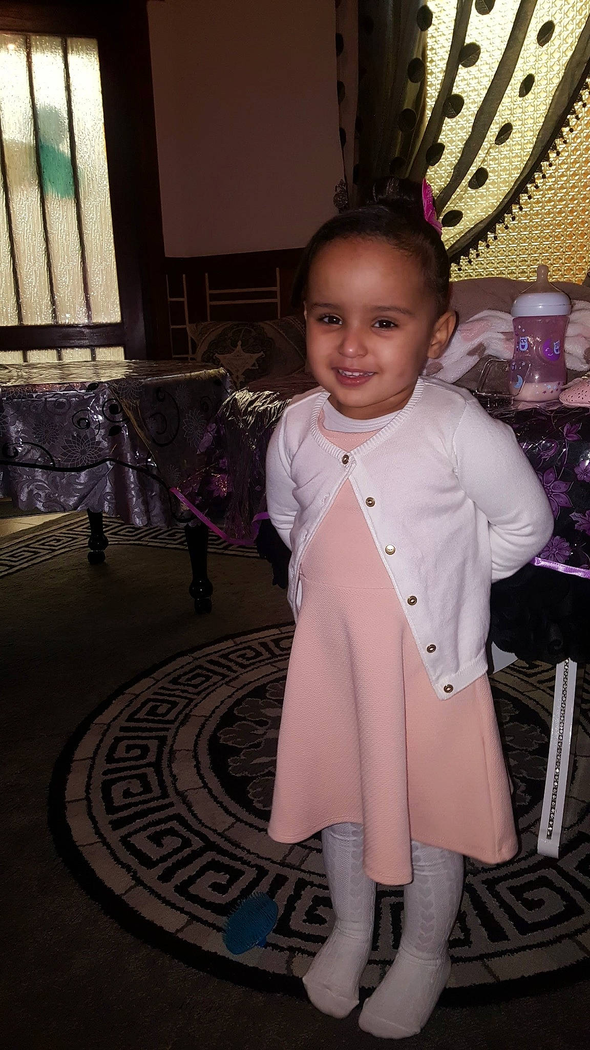 Myriam a rejoint le concours — aidez-le/la à gagner de superbes lots ! beauty, child, costume, day, dress, fun, girl, joy, person, pink, product, purple, skin, smile, snapshot, standing, textile, toddler