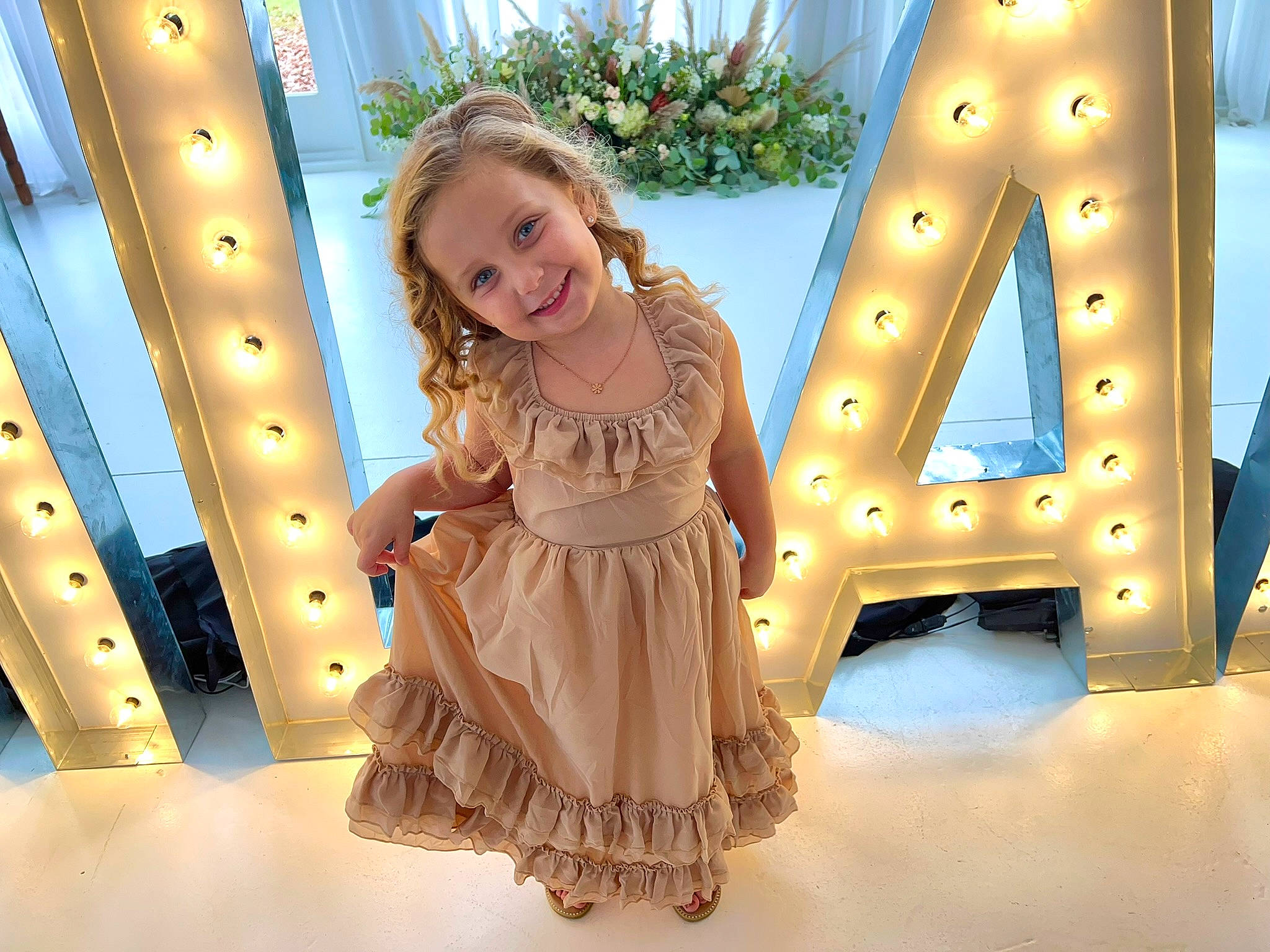 Bailey is registered to the contest to win money with this photo: beauty, blond, christmas_decoration, christmas_ornament, dress, event, fashion, fashion_design, fawn, flooring, formal_wear, fun, happy, human_body, interior_design, joy, leisure, pattern, person, room